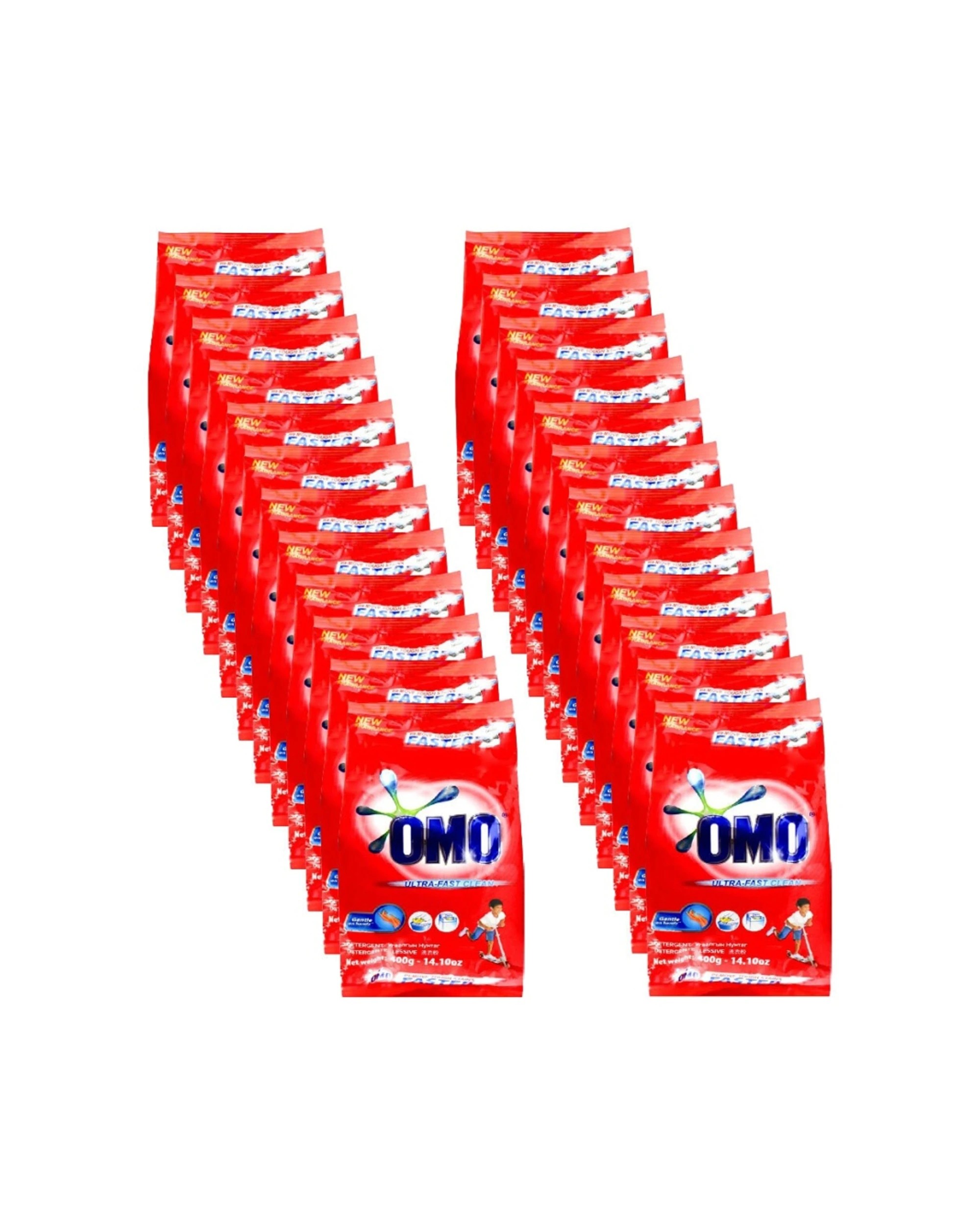 1 Omo 24PK Laundry Detergent Powder Ultra Fast Clean Hand Wash Top Loader 400g, 1 of 5
