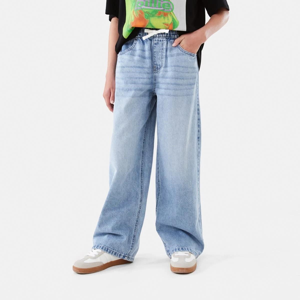 1 Wide Leg Elastic Jeans MID DENIM WASH, 1 of 6