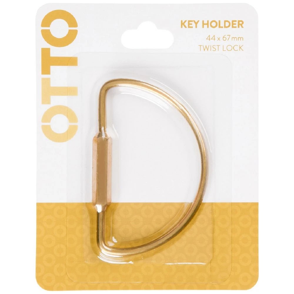 1 Otto D-Shaped Key Holder Gold, 1 of 4
