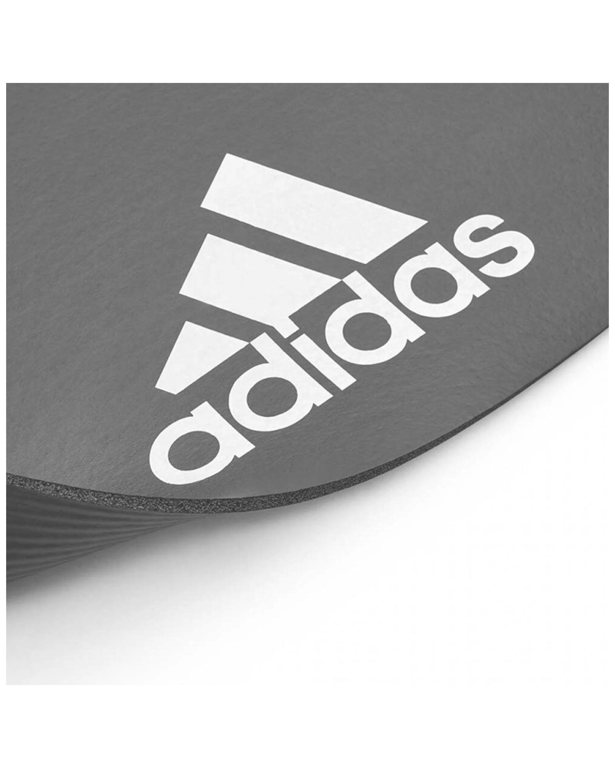 2 Adidas Fitness Mat 7mm Non Slip NBR Lightweight Easy Clean 173 x 61cm Grip - Grey, 2 of 2
