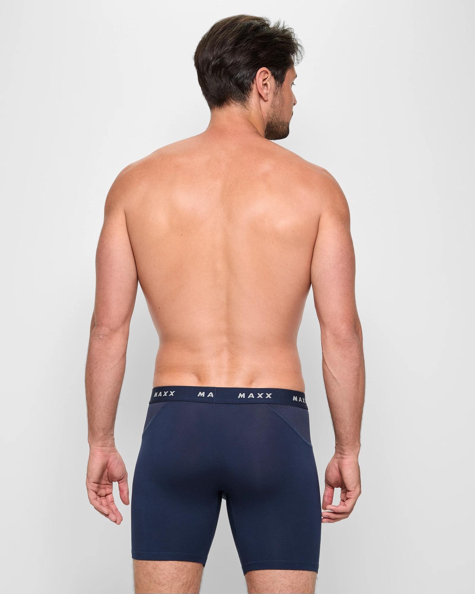 3 Bamboo Anti Chafe Long Leg Trunks - Maxx NAVY BLUE, 3 of 3