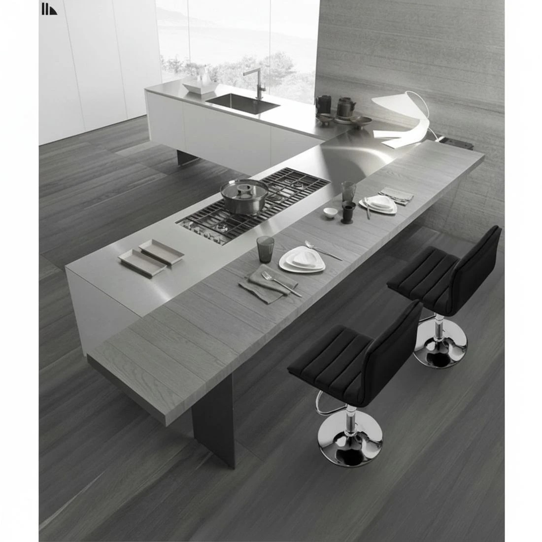 7 Artiss 2x Bar Stools Padded Leather Gas Lift - Black, 7 of 9