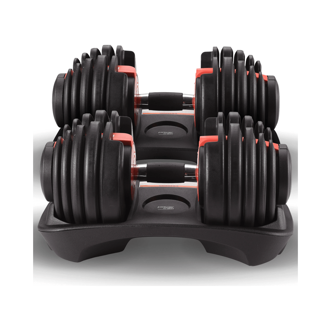 5 Powertrain 48kg Adjustable Dumbbells Set Home Gym Exercise Free Weights Stand - Red, 5 of 8