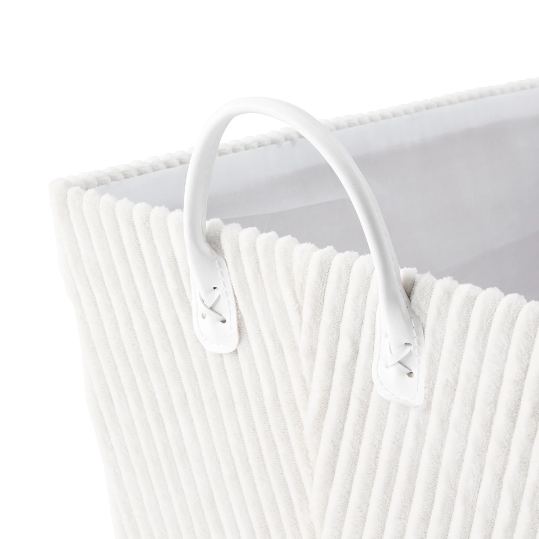 7 Tapered Ribbed Basket - White, 7 of 8