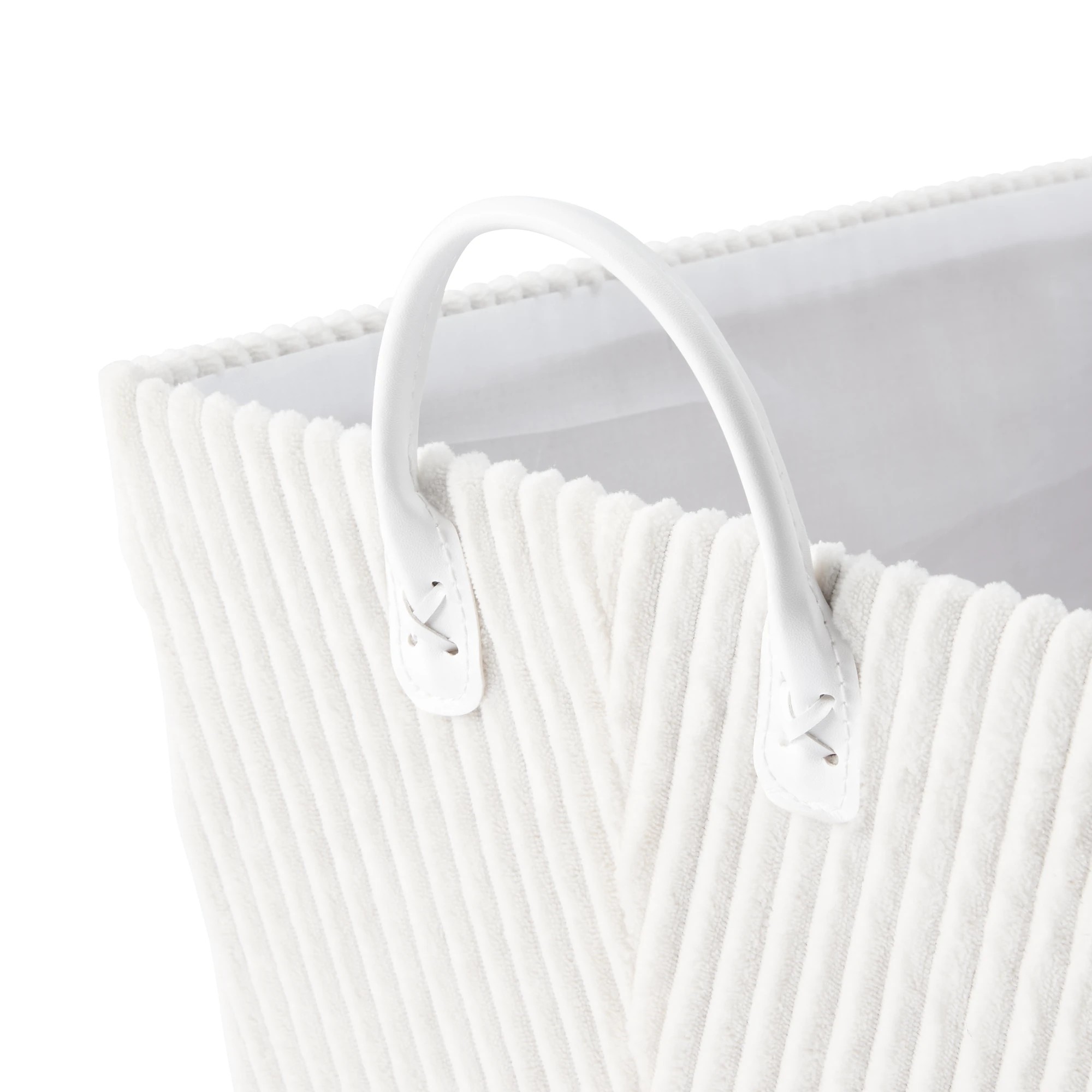 7 Tapered Ribbed Basket - White, 7 of 8