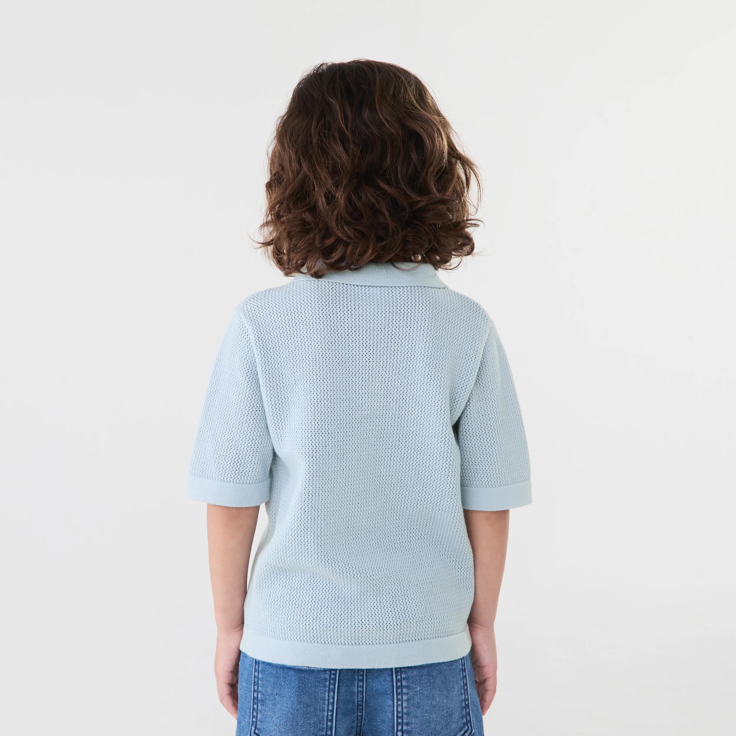 2 Short Sleeve Knit Shirt Blue Mist, 2 of 8