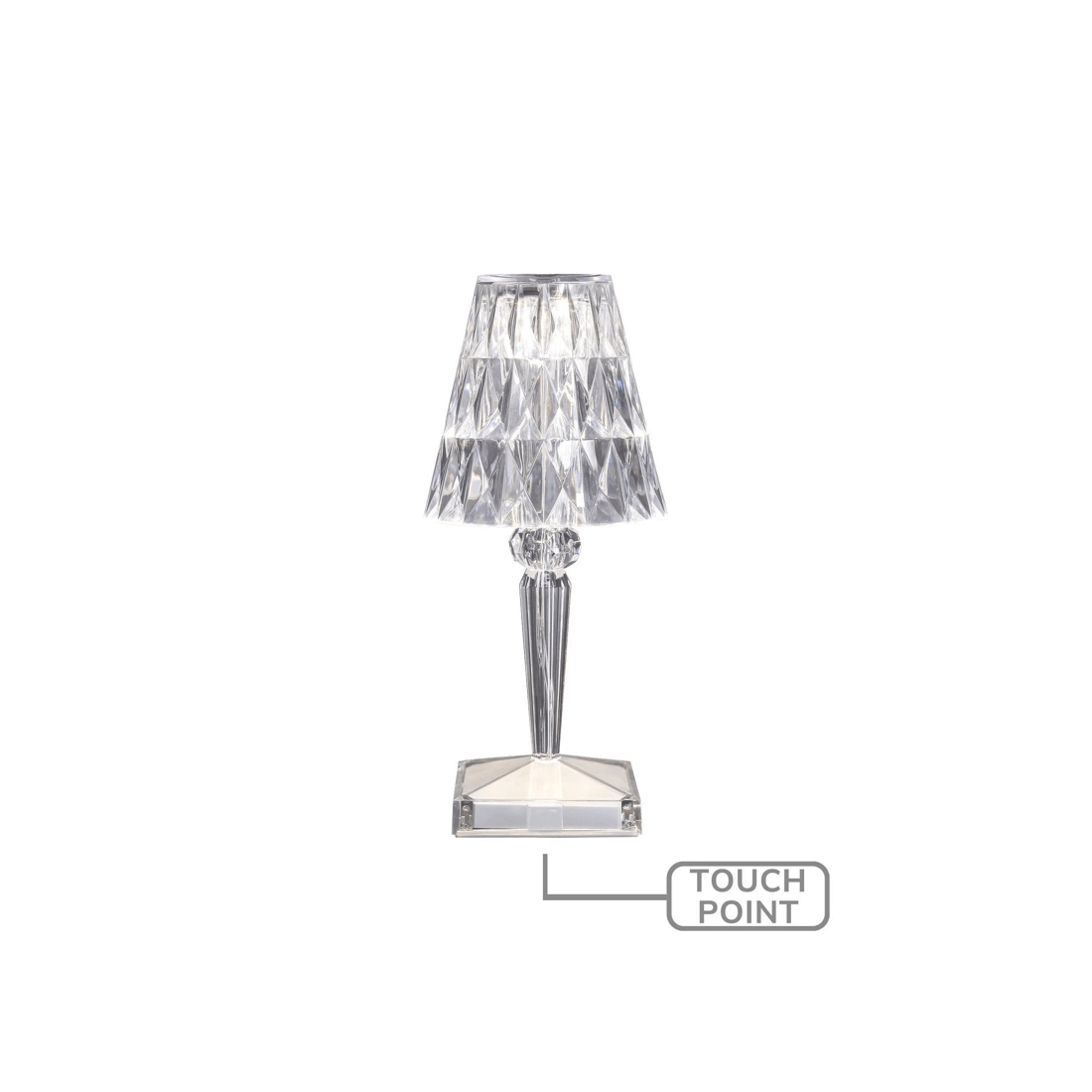 5 Lexi Lighting Eugenia Touch Rechargeable Acrylic Table Lamp, 3W, 1200mA Battery, 3000/4000/6000K
 - clear, 5 of 7