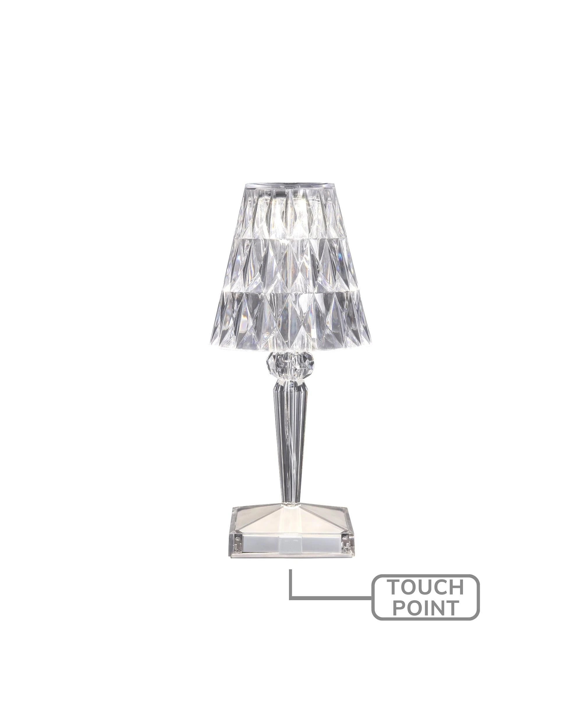 5 Lexi Lighting Eugenia Touch Rechargeable Acrylic Table Lamp, 3W, 1200mA Battery, 3000/4000/6000K
 - clear, 5 of 7