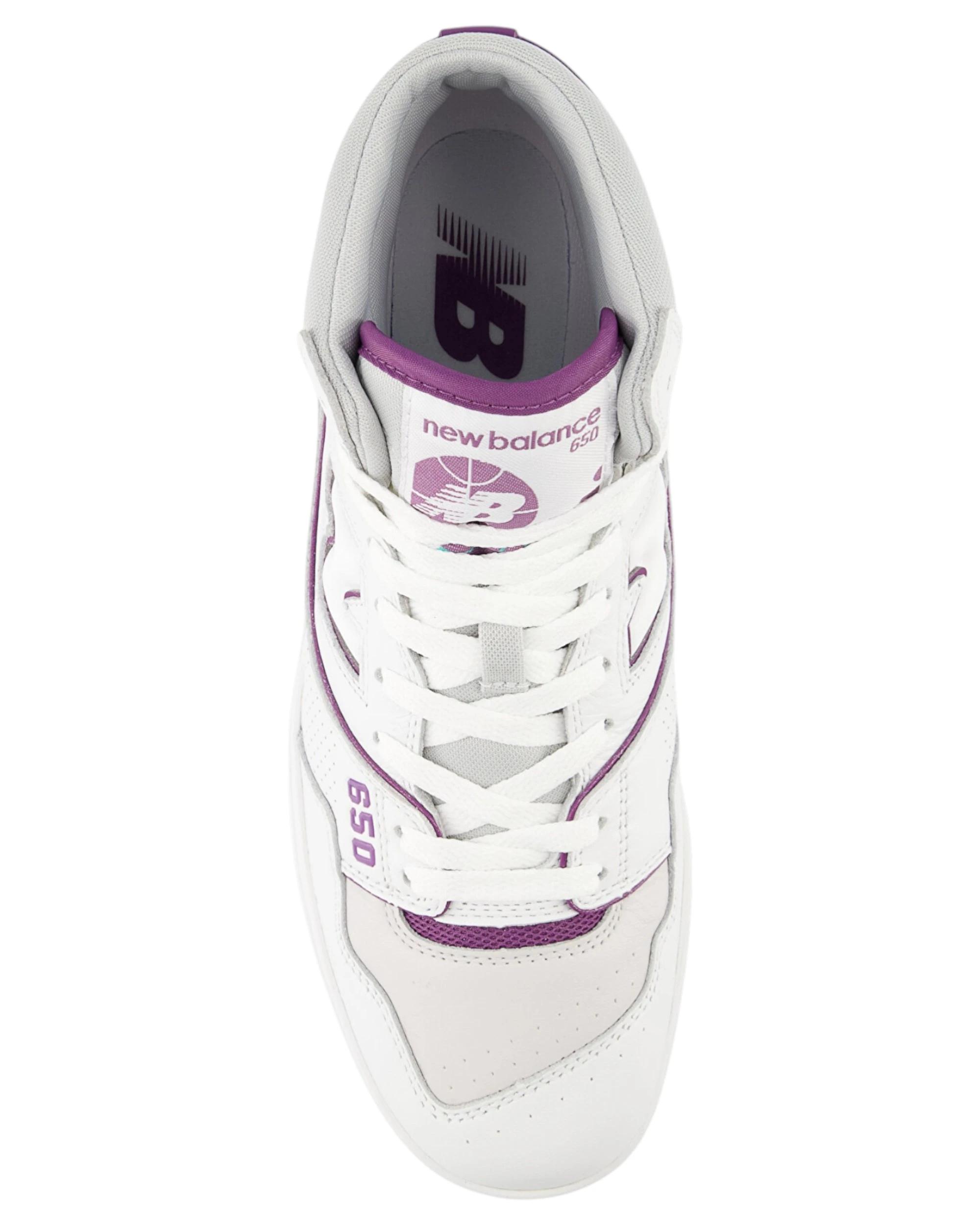5 New Balance Mens 650 High Top White/ Purple Athletic Shoes WHITE/PURPLE, 5 of 5