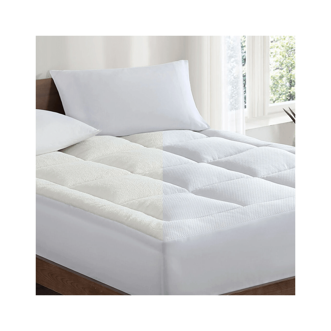 1 ARDOR Queen 1800Gsm Reversible Microfibre Mattress Topper Cooling Sherpa, 1 of 4