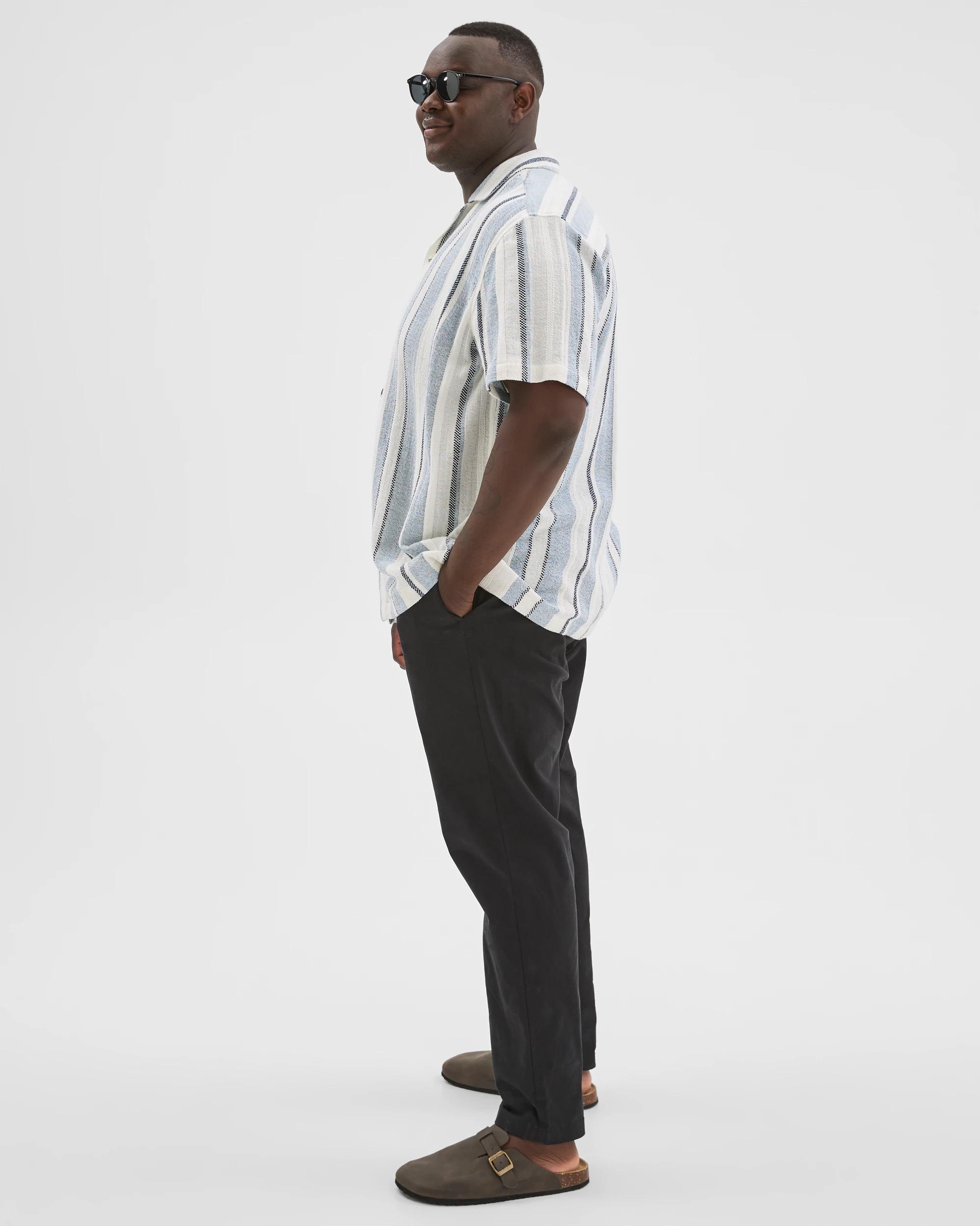 5 Target Man Plus Size Short Sleeve Textured Shirt BLUE, 5 of 7