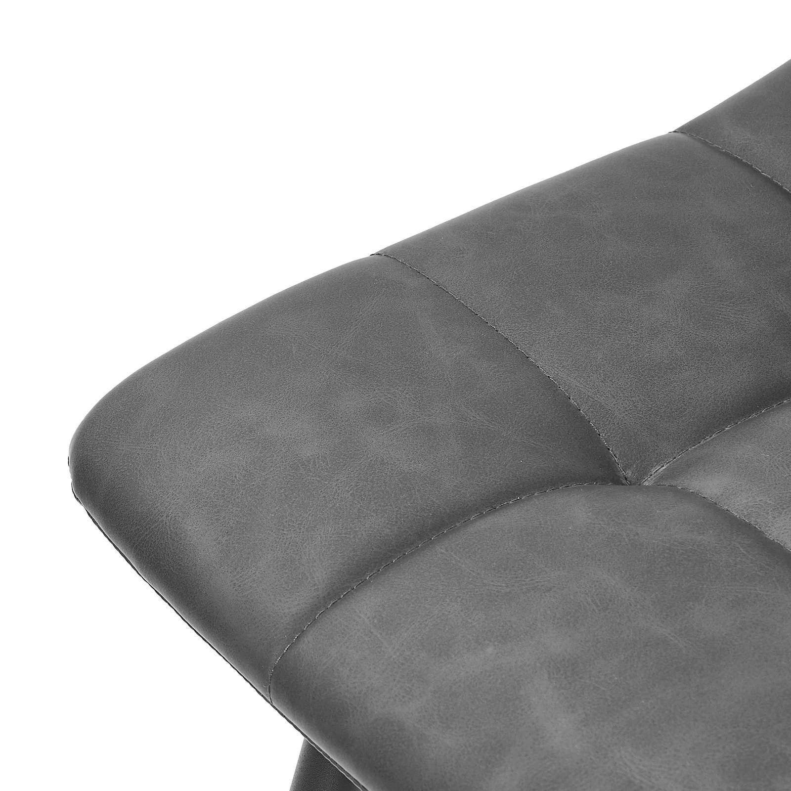 10 Oikiture 4x Padded Dining Chairs Kitchen Pu Leather Seat Retro
 - Grey, 10 of 10