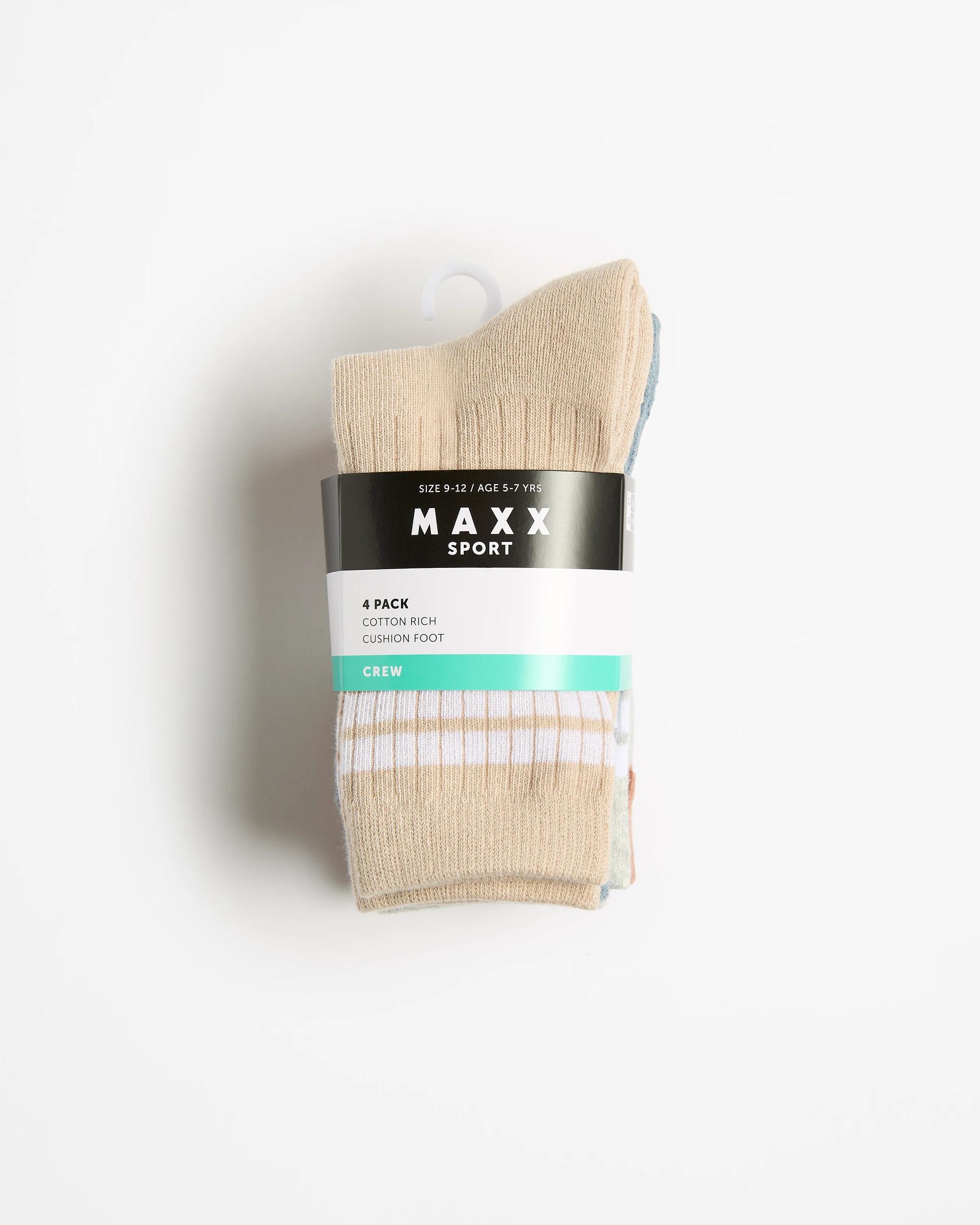 3 Australian Cotton Blend Boys Crew Cut Socks 4 Pack - Maxx BOYS RETRO STRIPE, 3 of 3
