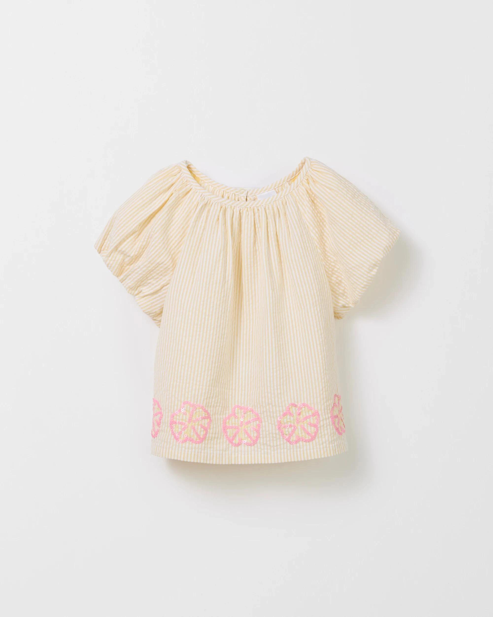 4 Target Bubble Hem Woven Top YELLOW, 4 of 5