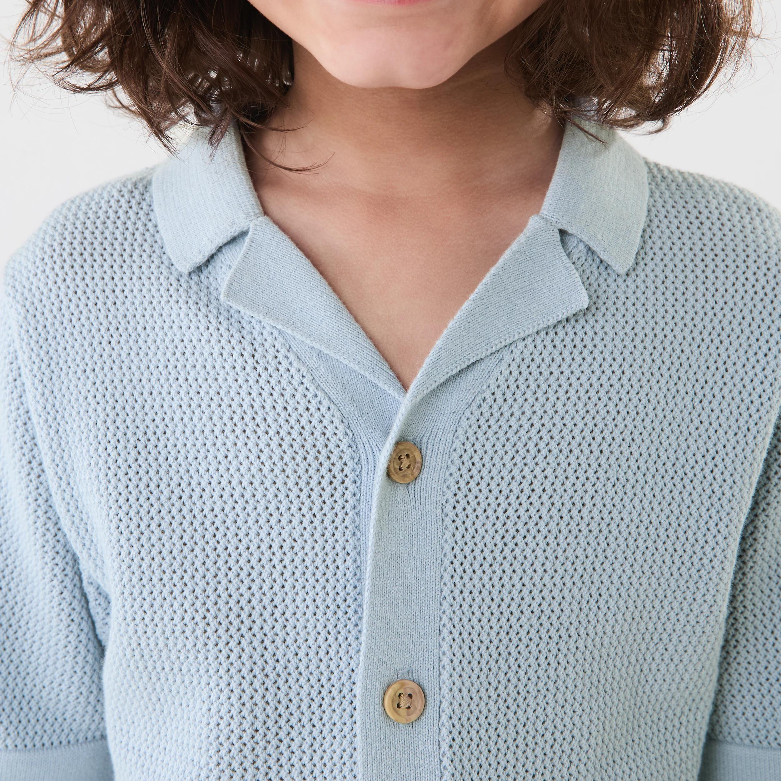 4 Short Sleeve Knit Shirt Blue Mist, 4 of 8