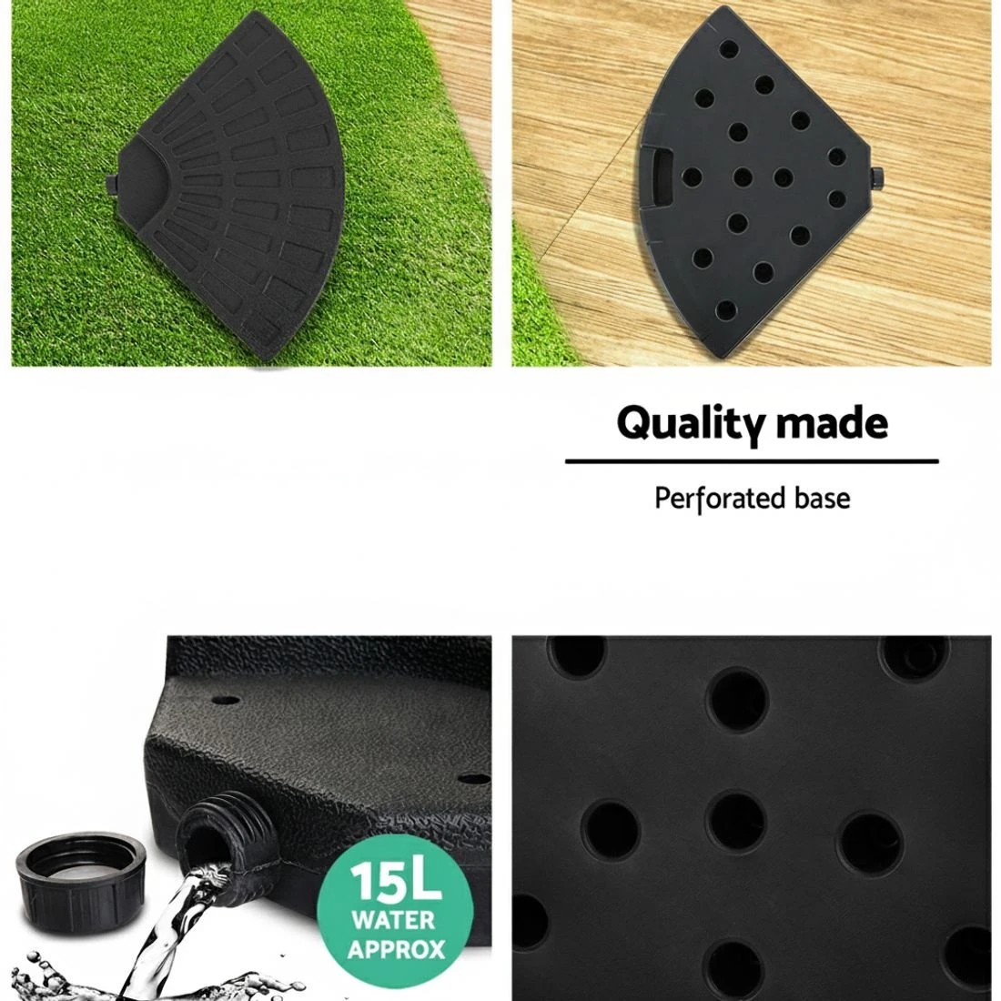 5 Instahut 3m Outdoor Umbrella w/Base Cantilever Beach Garden Patio - Grey, 5 of 6