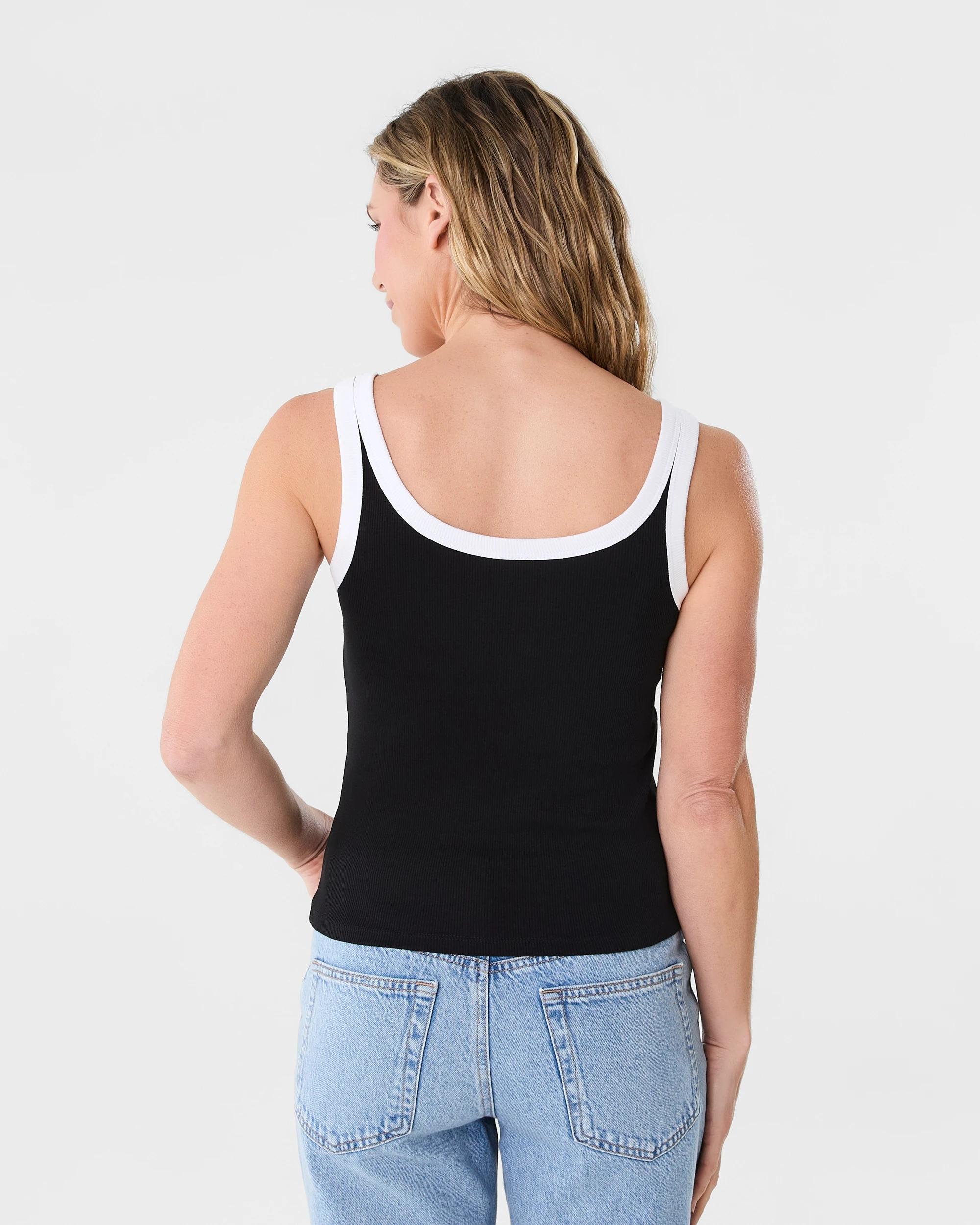 3 Sleeveless Rib Tank Wht Blk, 3 of 6