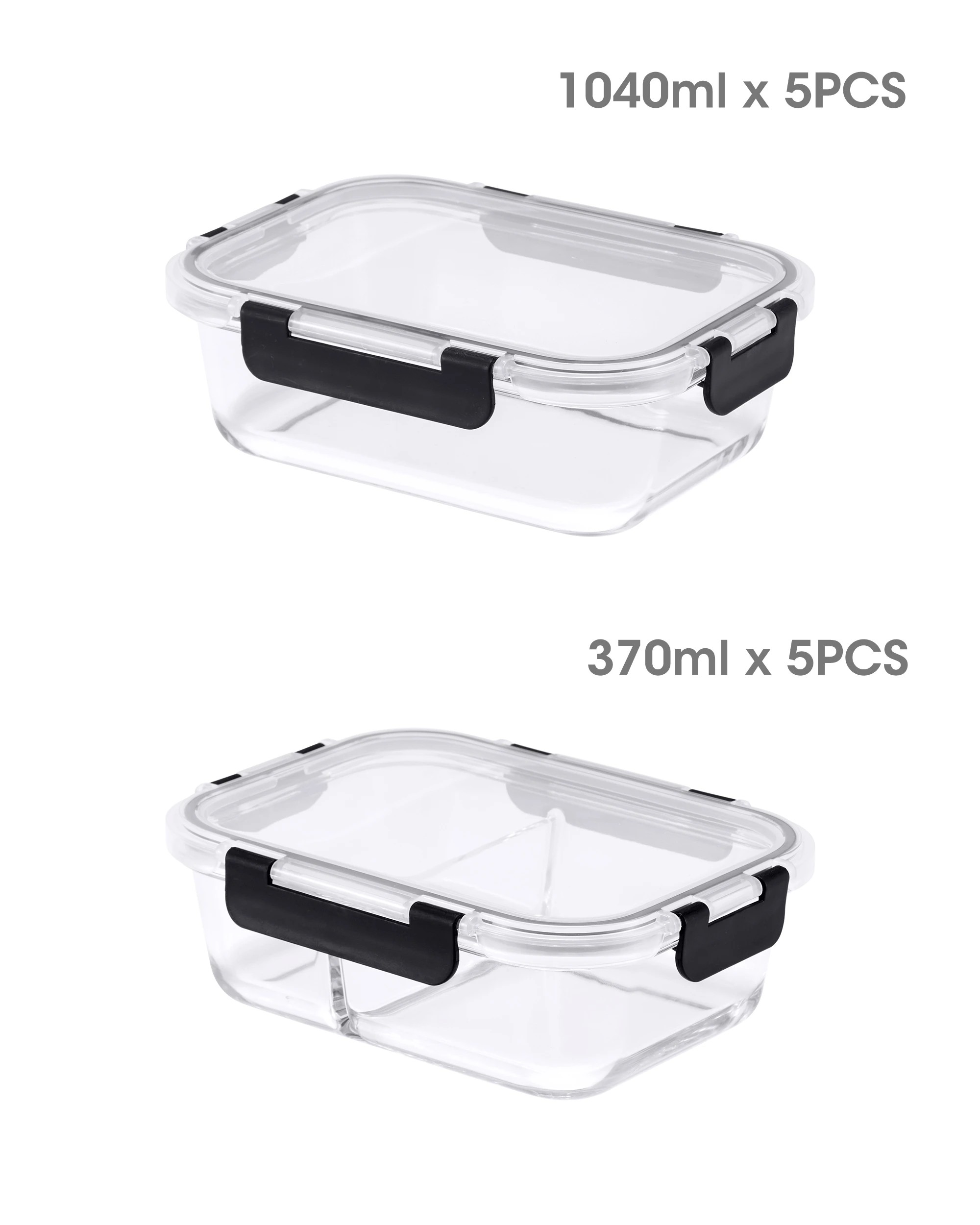 8 ZUNI Glass Food Container 10 Packs Airtight Meal Pre Storage, 8 of 8