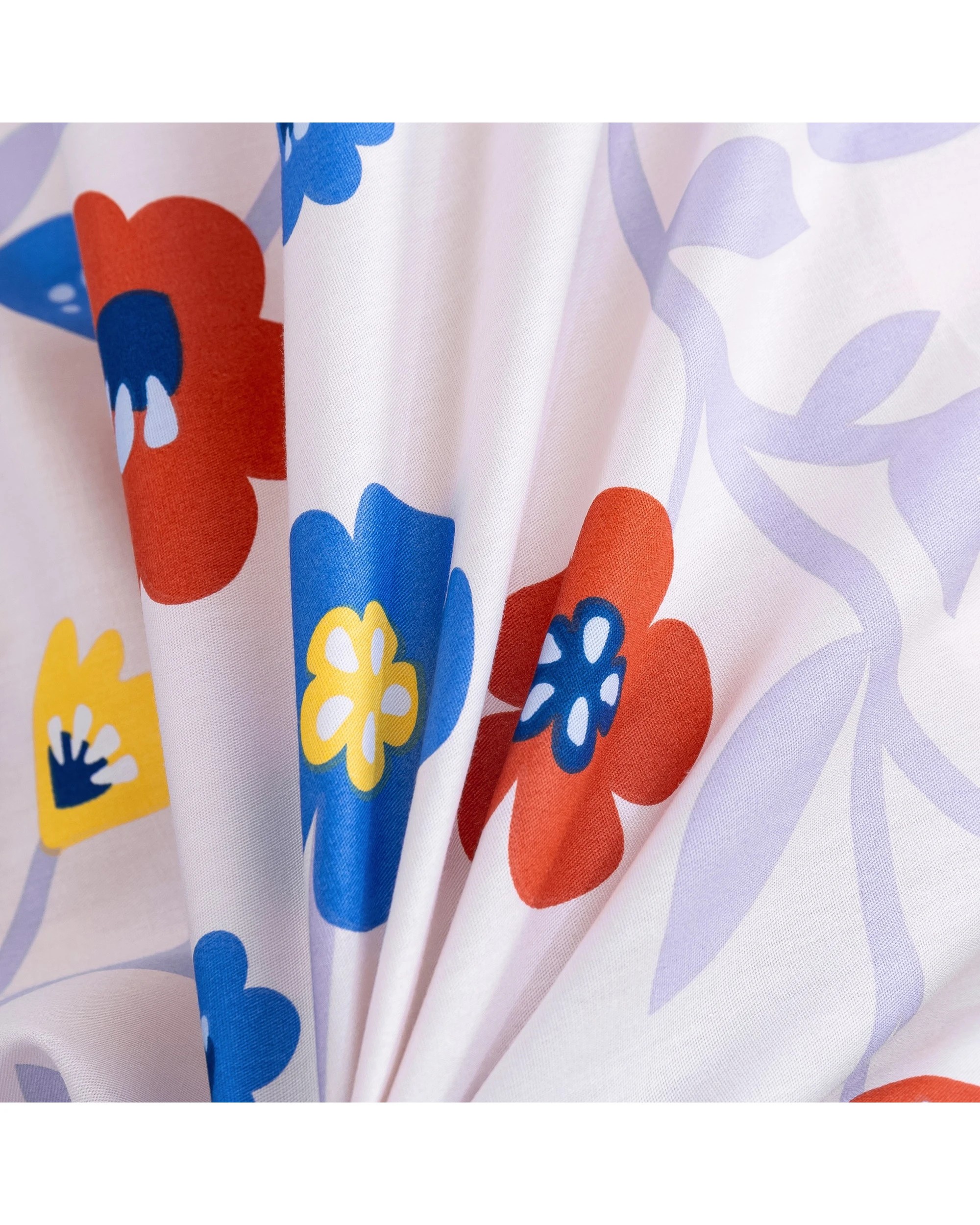 4 Dreamaker Summer 100% Cotton Quilt Cover Set - King Single Bed - Floral Blue, 4 of 7