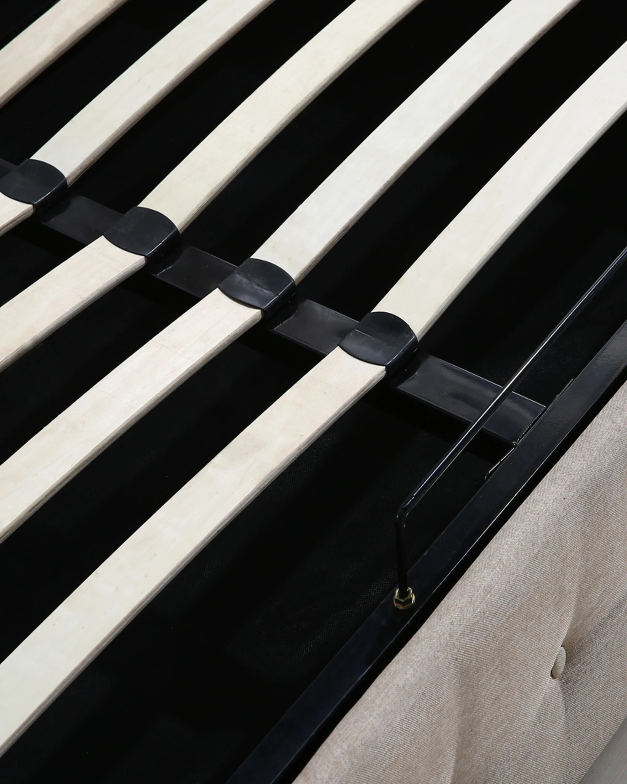 5 Levede Fabric Double Bed Frame - Beige, 5 of 7