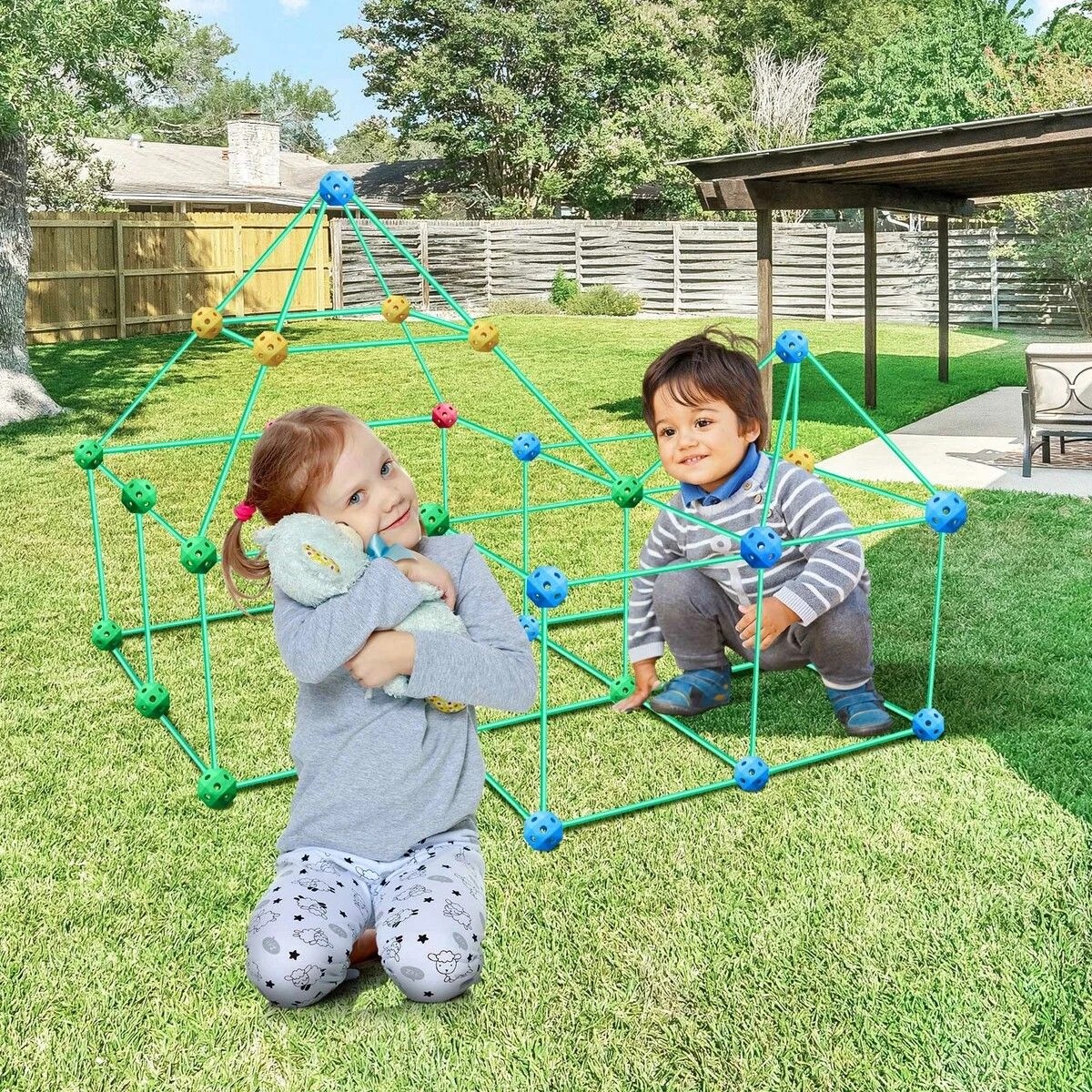2 AUSWAY DIY Fort Building Kit 340pcs Castle Construction Builder, 2 of 5