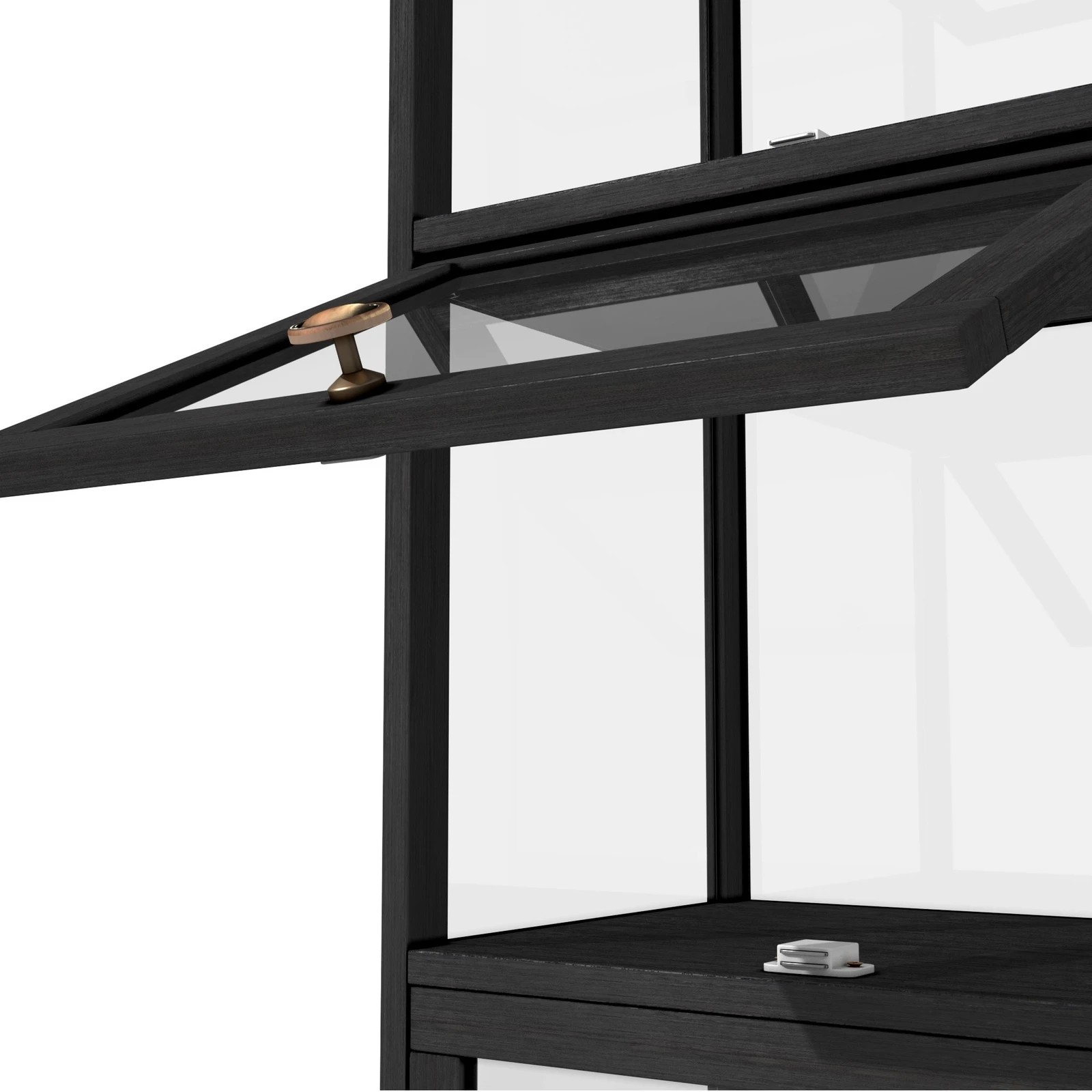 7 Oikiture Display Cabinet Slim Storage 5-tier Shelves Clear Bookcase Rack
 - Black, 7 of 9