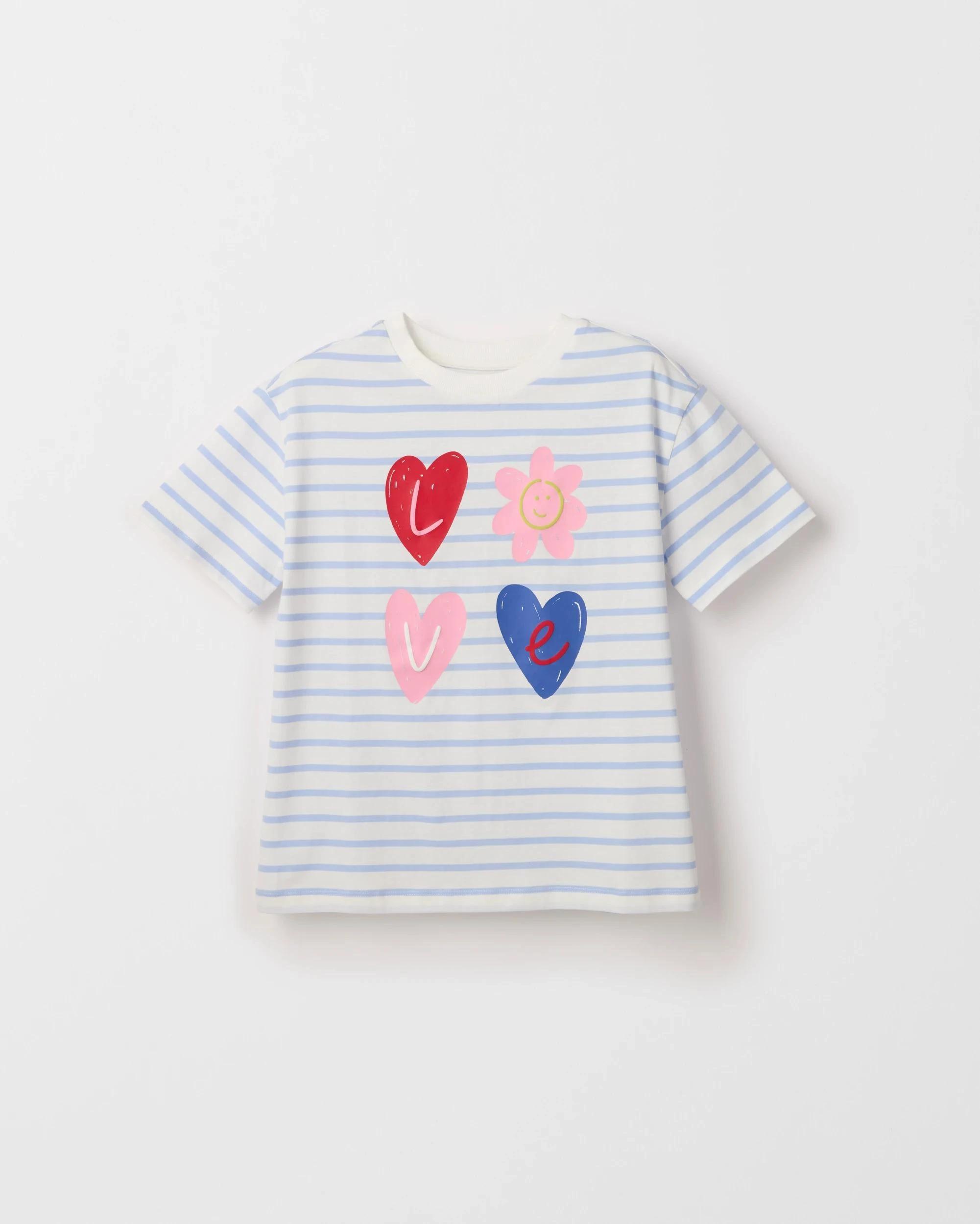 1 Target Kids Australian Cotton Print T-Shirt STRIPE HEARTS, 1 of 2