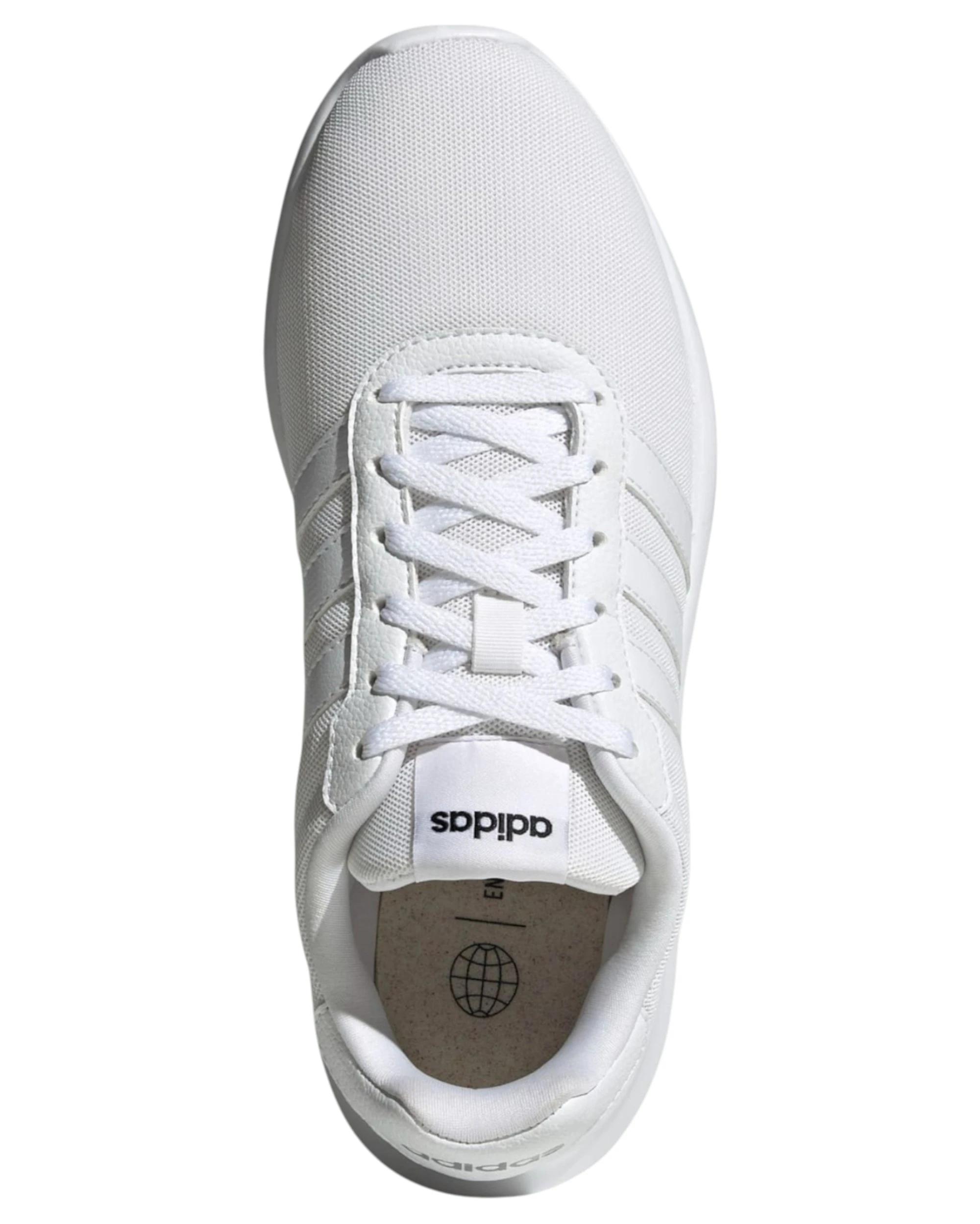 6 Adidas Womens Lite Racer 3.0 Triple White Athletic Running Shoes WHITE, 6 of 7