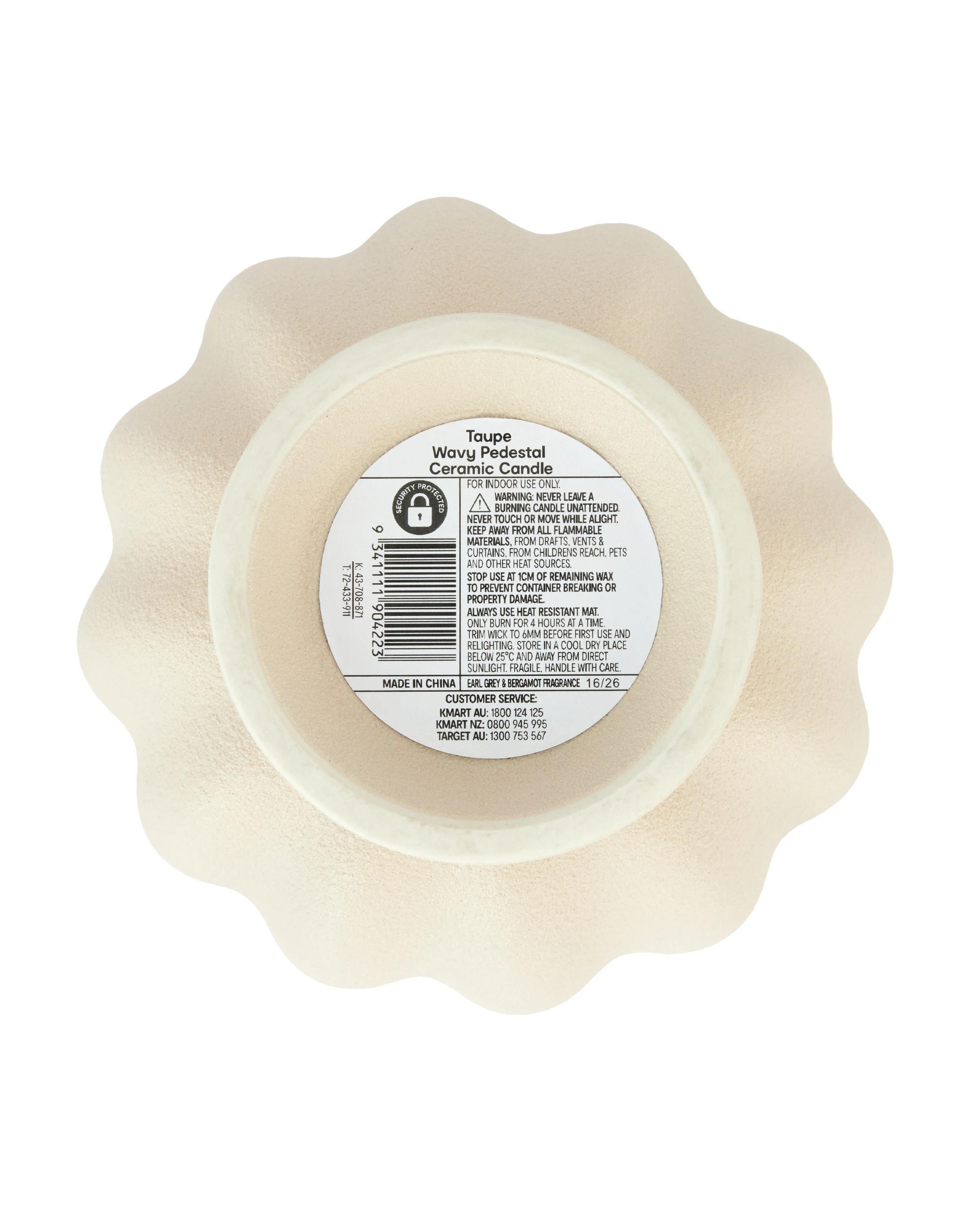 6 Taupe Wavy Pedestal Ceramic Candle, 6 of 6