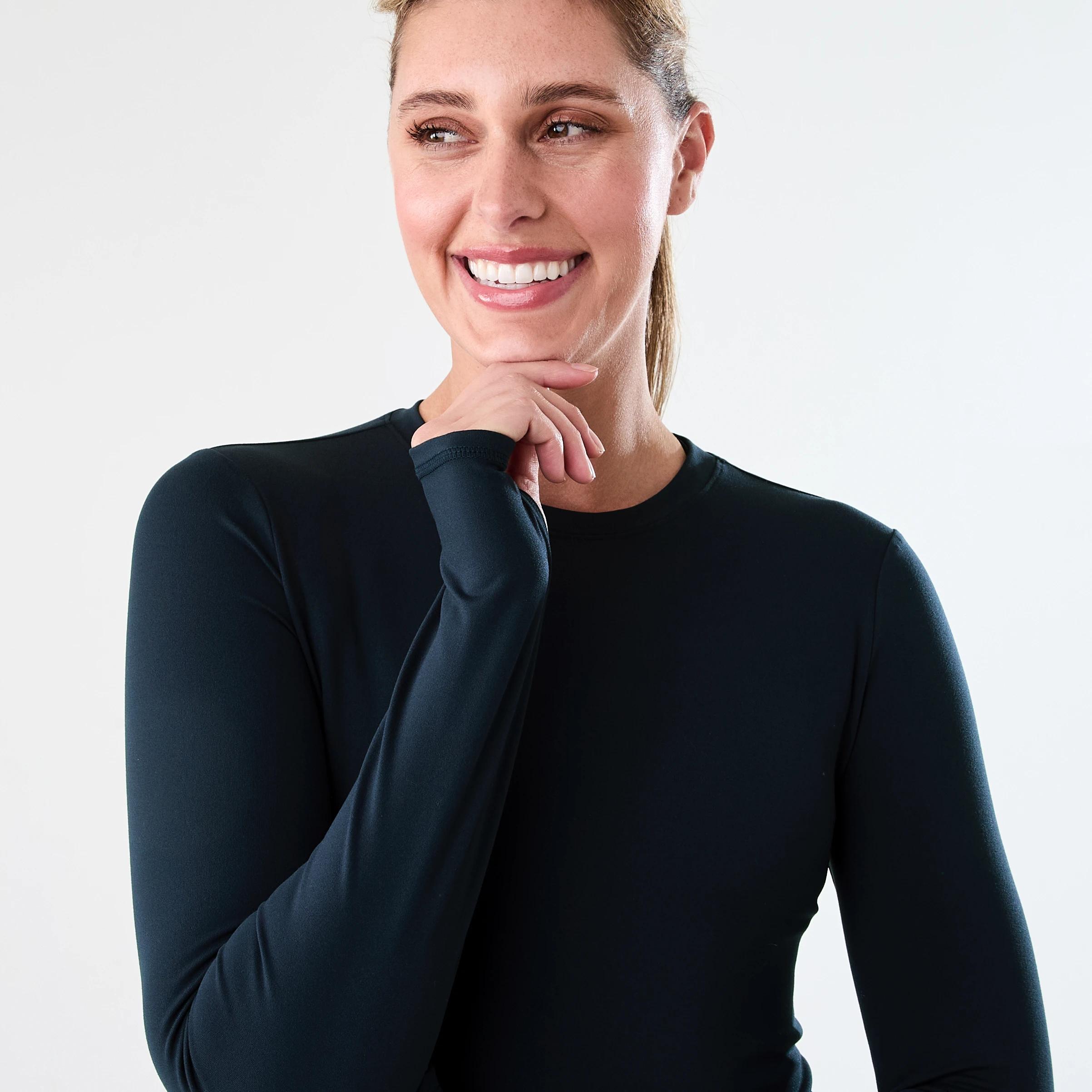 4 Active Womens Long Sleeve Ultrasoft Top SHADE NAVY, 4 of 6