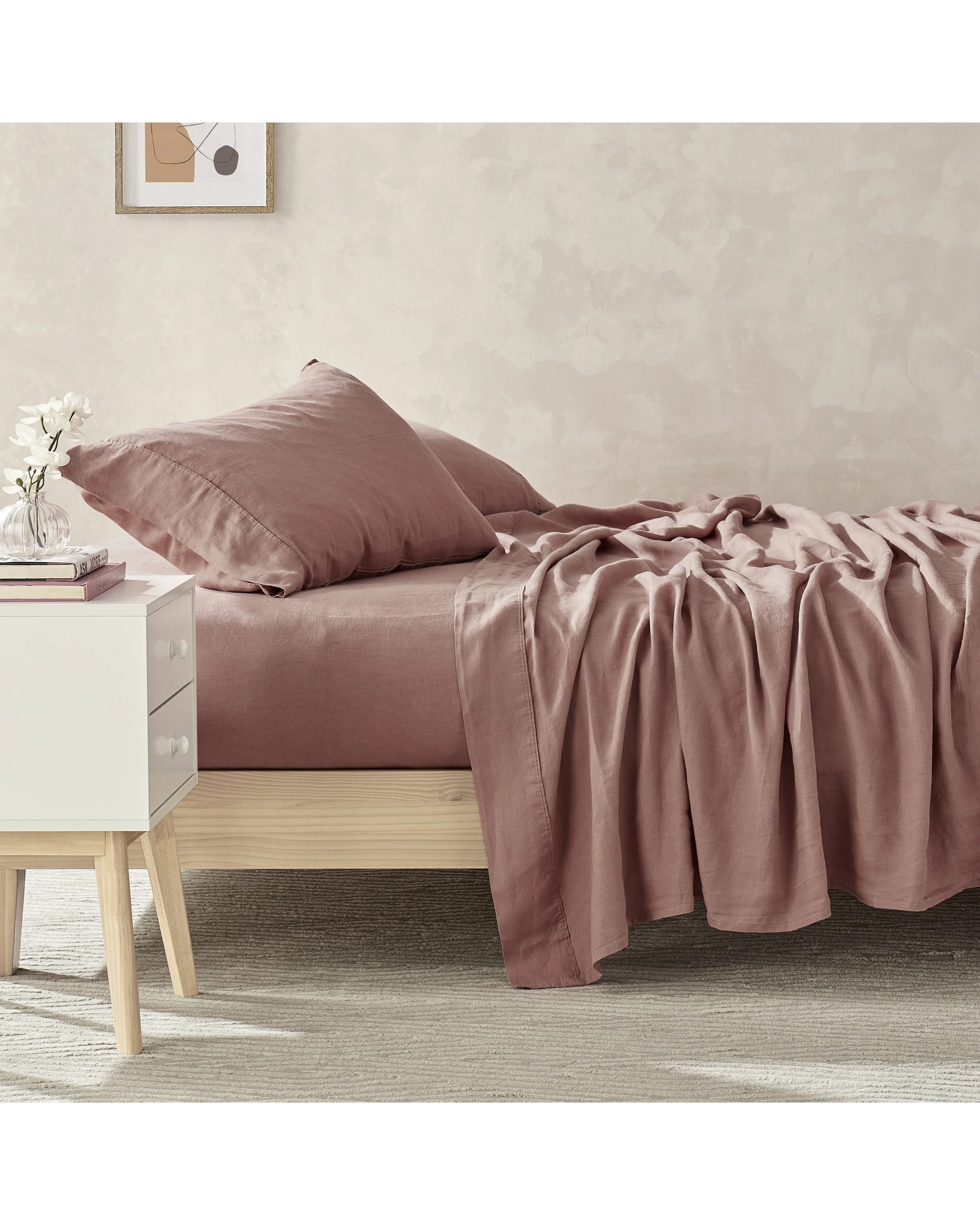5 Natural Home 100% European Flax Linen Sheet Set - Super King Bed - Rose Gold, 5 of 8