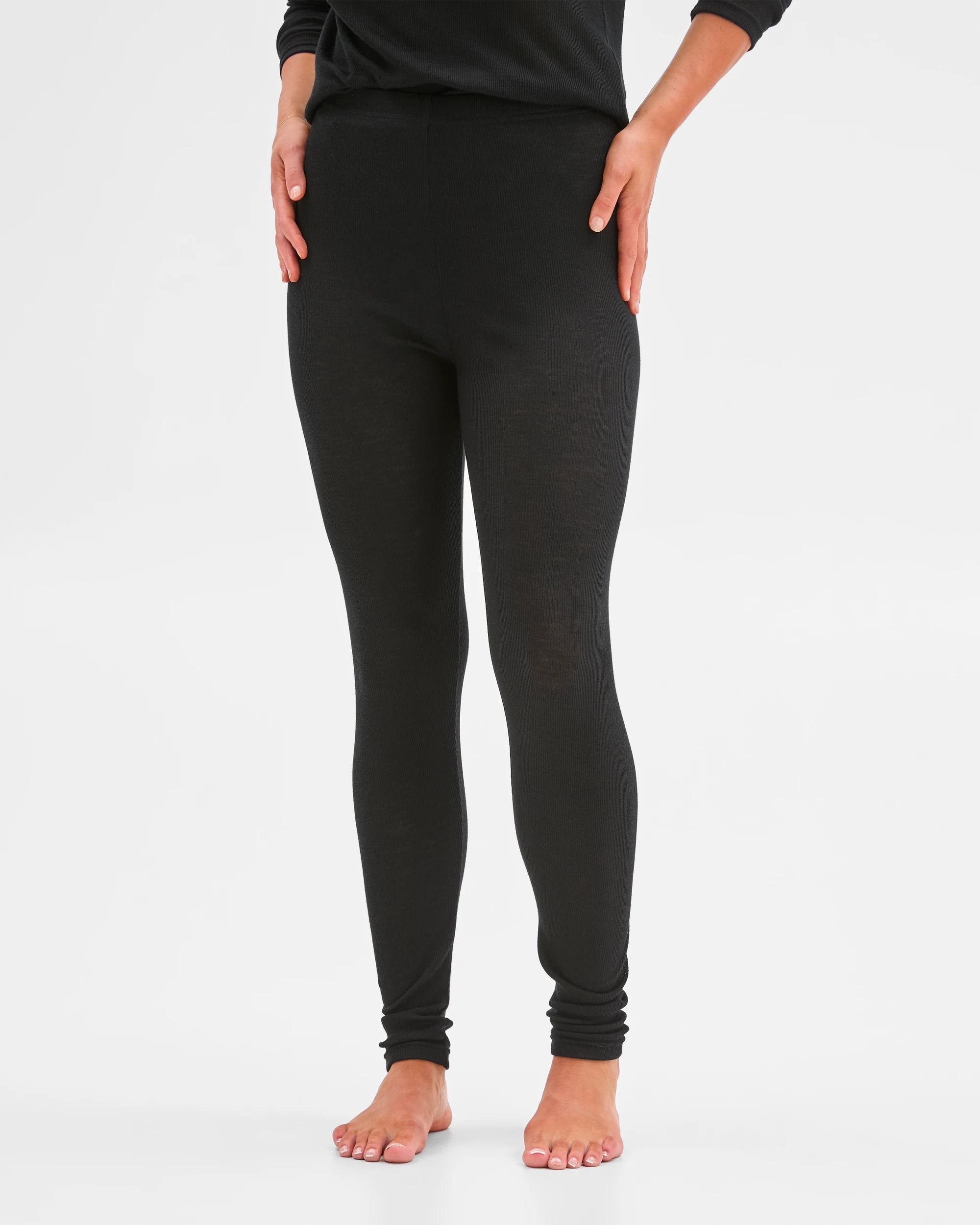 2 Target Woman Merino Wool Blend Thermal Leggings BLACK, 2 of 5
