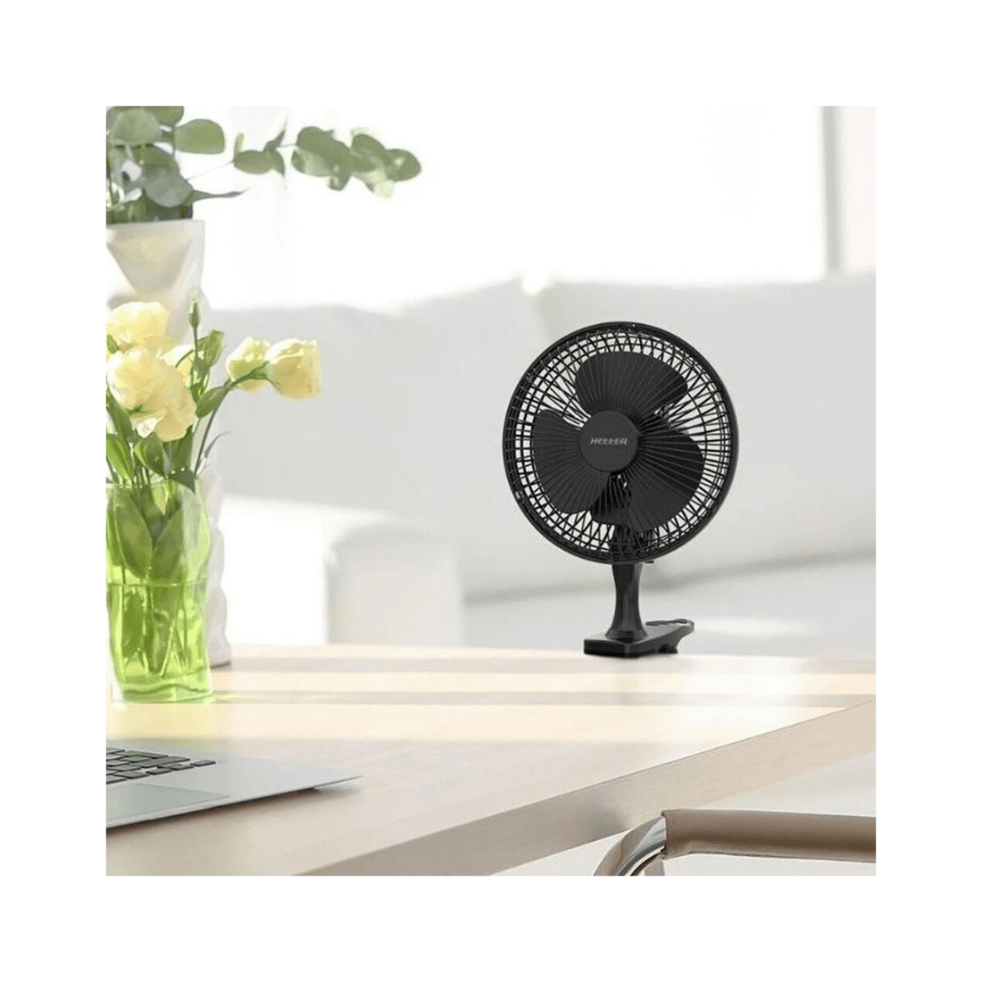 3 HELLER 15cm Clip Fan - Two Speed - Fan Safety Guard - 15W Personal Desk - Black, 3 of 3