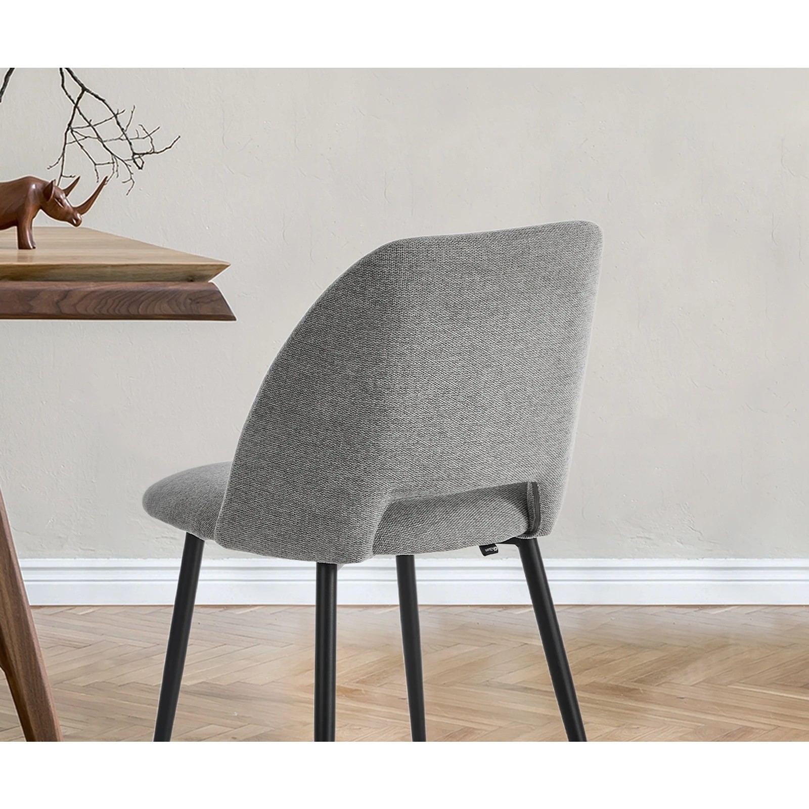 5 Oikiture 2x Dining Chair Accent Chairs Linen Fabric - Grey, 5 of 9