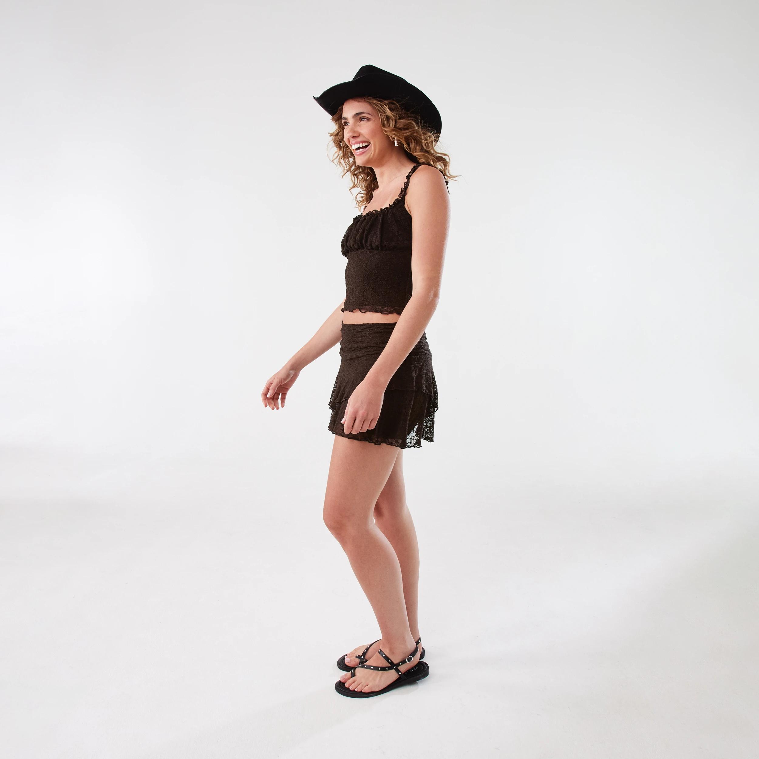 5 Lace Rara Mini Skirt Melt Brown, 5 of 9