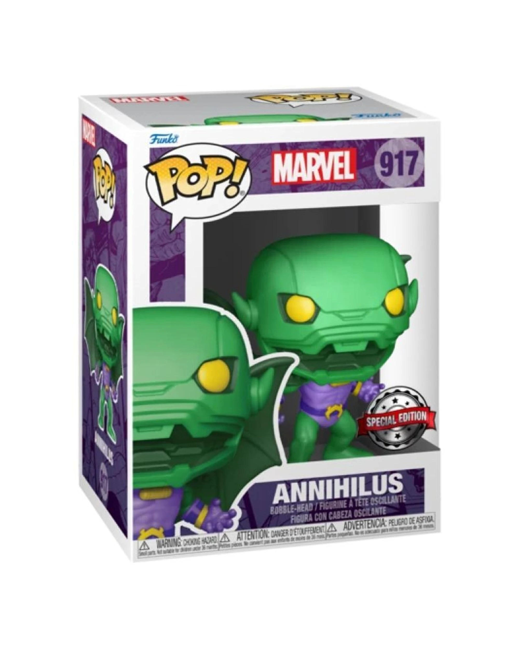 3 Pop Vinyl Figurine Marvel Action Figure Annihilus Collectible 10cm Plastic - Green, 3 of 3
