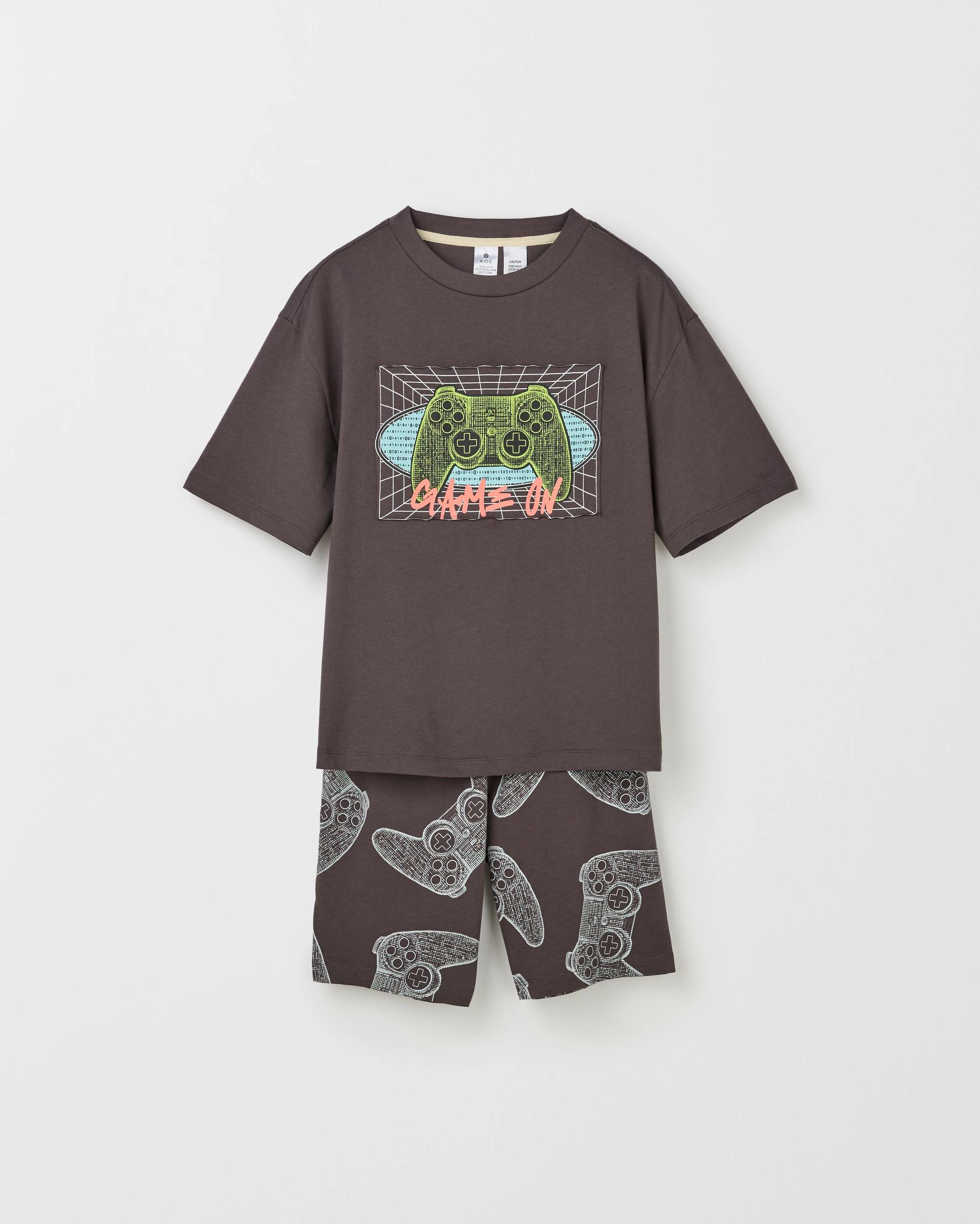 5 Target Kids Australian Cotton Older Boys Oversized Applique Knit Pyjama Set GAMING, 5 of 6