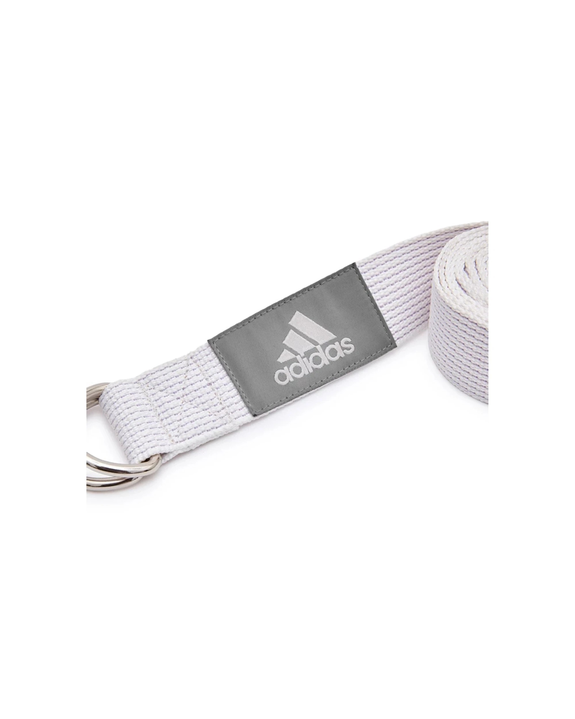 4 Adidas Yoga Strap 2.5m Adjustable Metal D Buckle Durable Woven Anti-Slip - White, 4 of 9