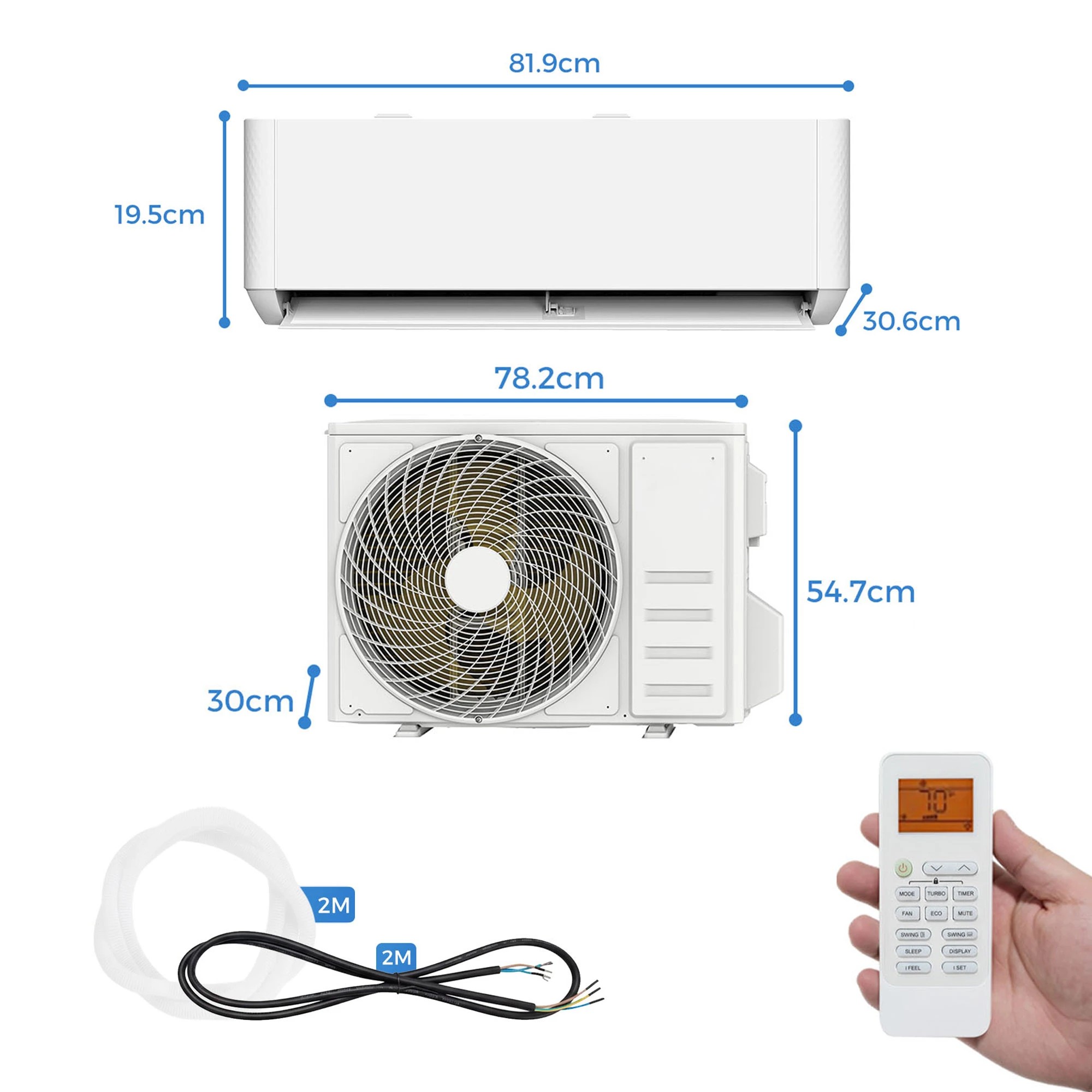 8 Advwin 2.64Kw Inverter Split Air Conditioner Reverse Cycle APP Control - White, 8 of 10