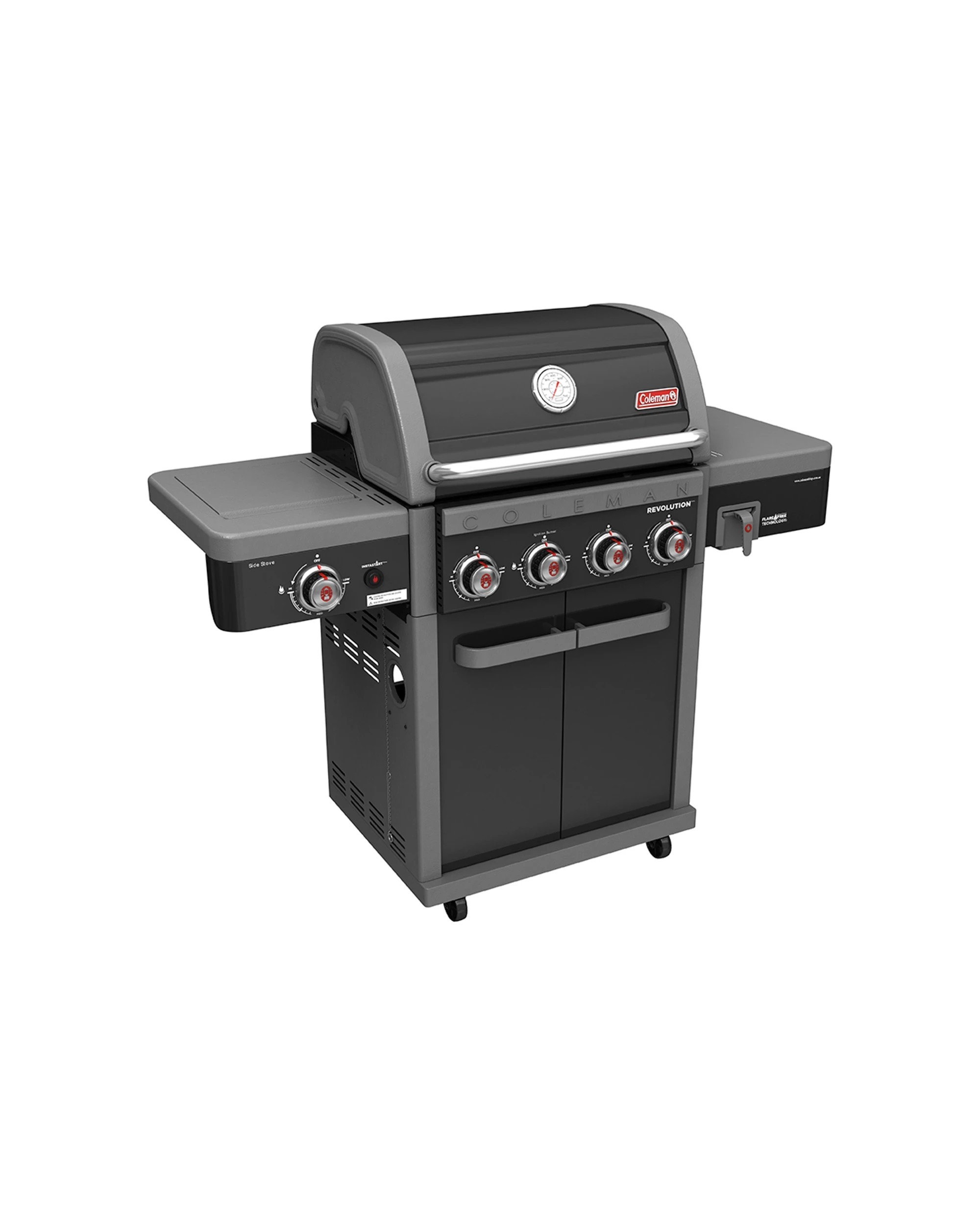 2 Coleman Revolution 4 Burner BBQ With Side Burner Instastart Ignition ULPG Gas - Black, 2 of 9
