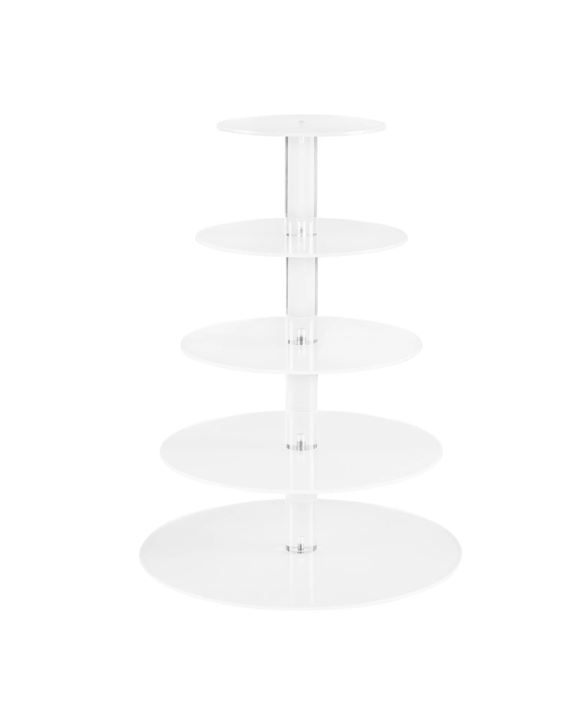 5-Star Chef Cake Stand 5 Tiers Acrylic Holder Display Round Clear Wedding - Clear