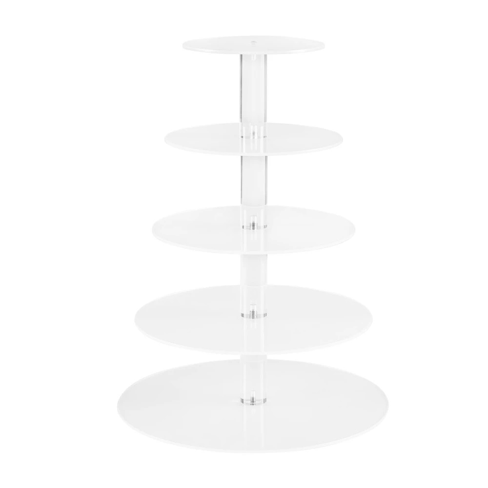 1 5-Star Chef Cake Stand 5 Tiers Acrylic Holder Display Round Clear Wedding Party - Clear, 1 of 4