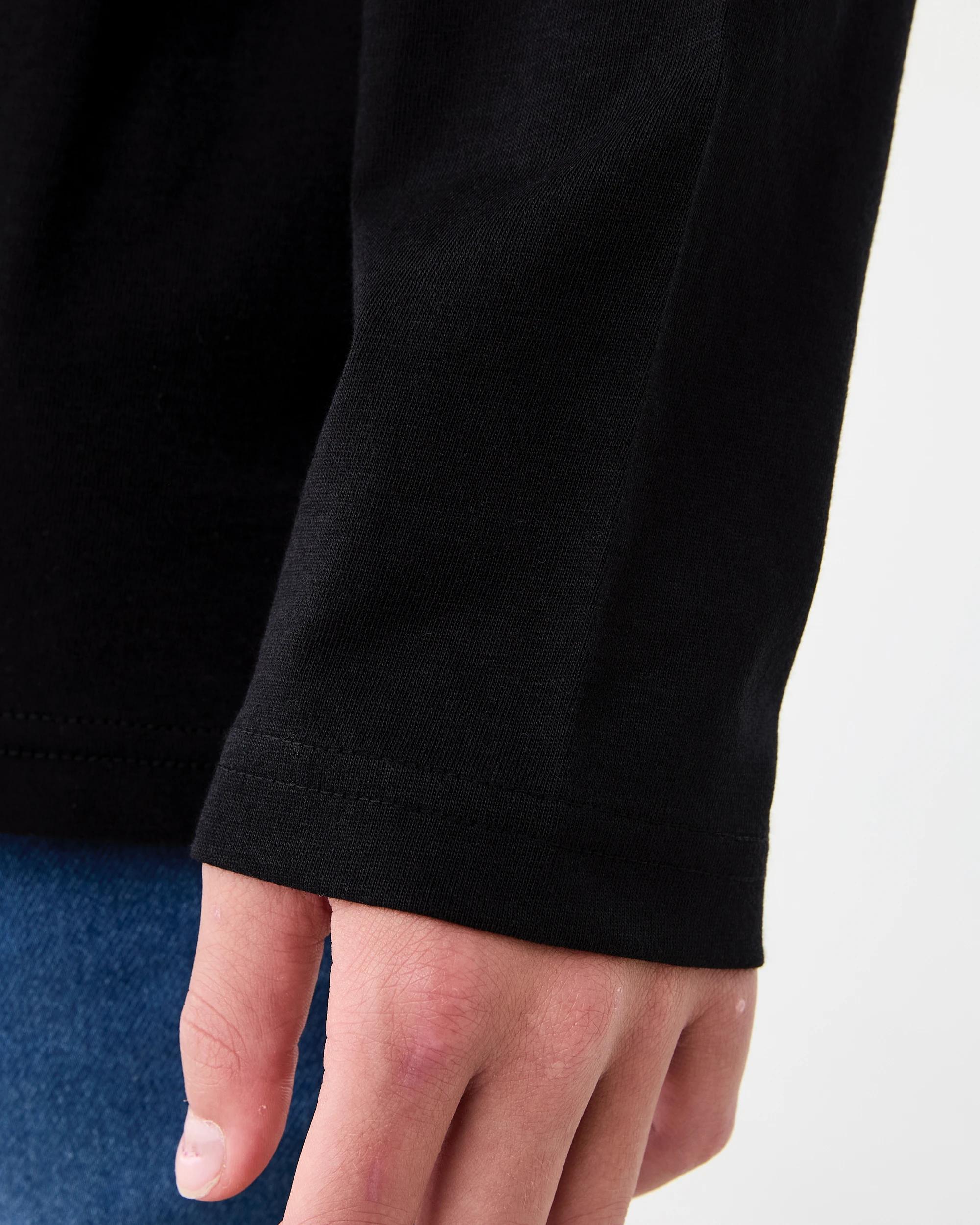 5 Long Sleeve Plain T-shirt Black, 5 of 6