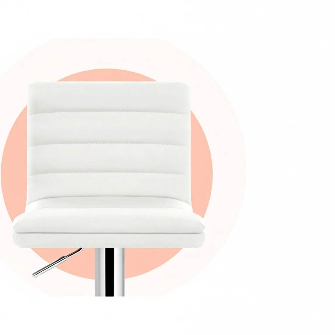4 Artiss 4x Bar Stools Padded Leather Gas Lift - White, 4 of 5