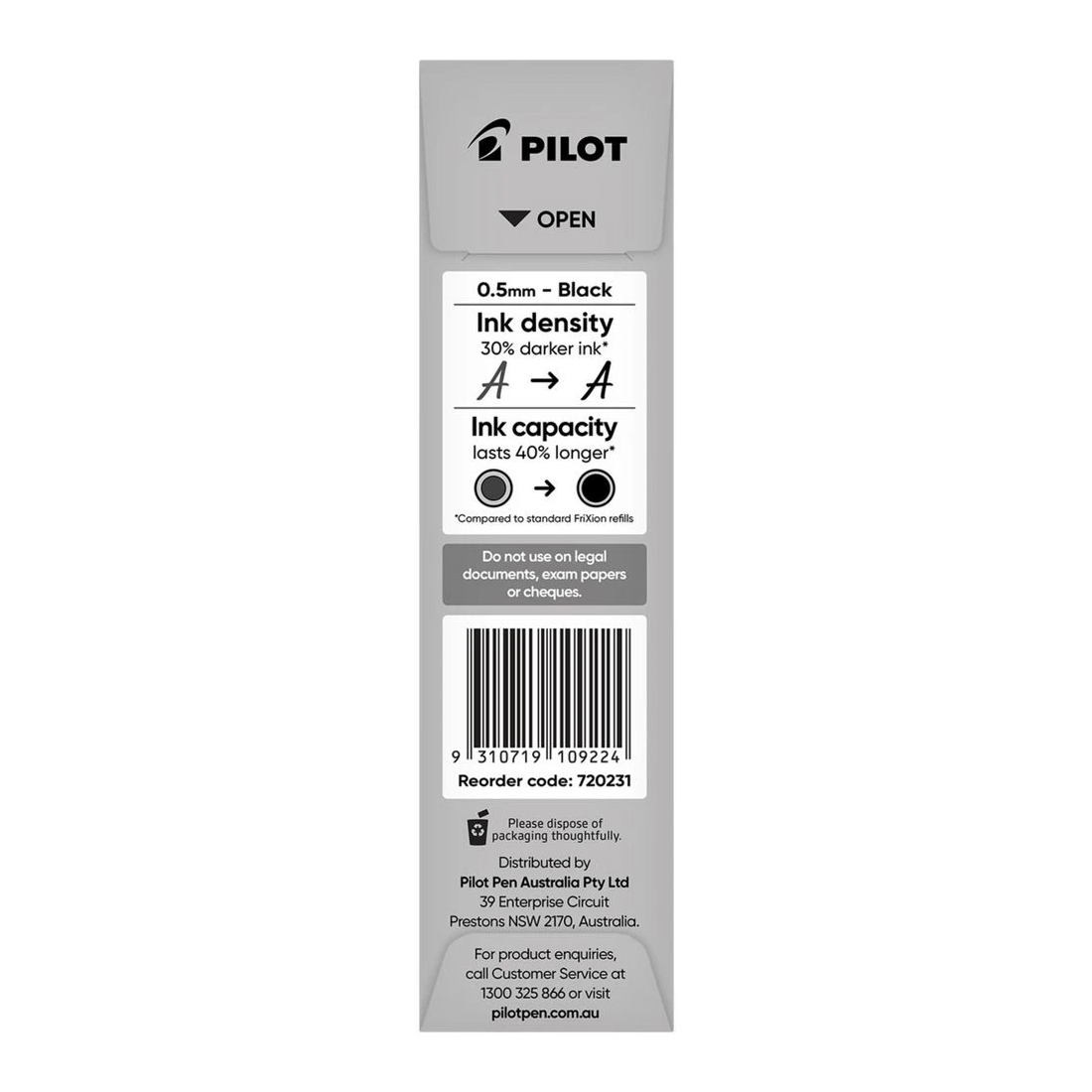 2 PILOT FriXion Advanced Erasable Gel Refill 0.5mm Black 2 Pack, 2 of 3