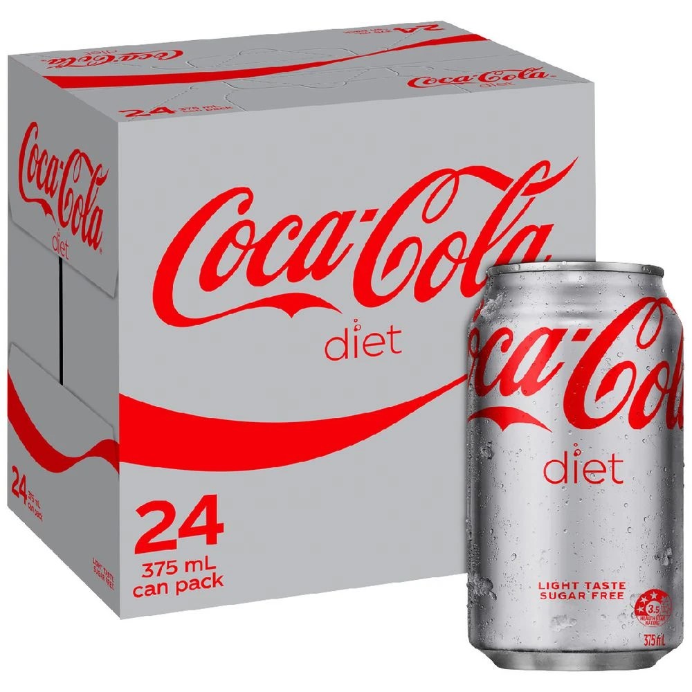 1 Diet Coca-Cola Cans 375mL 24 Pack, 1 of 4
