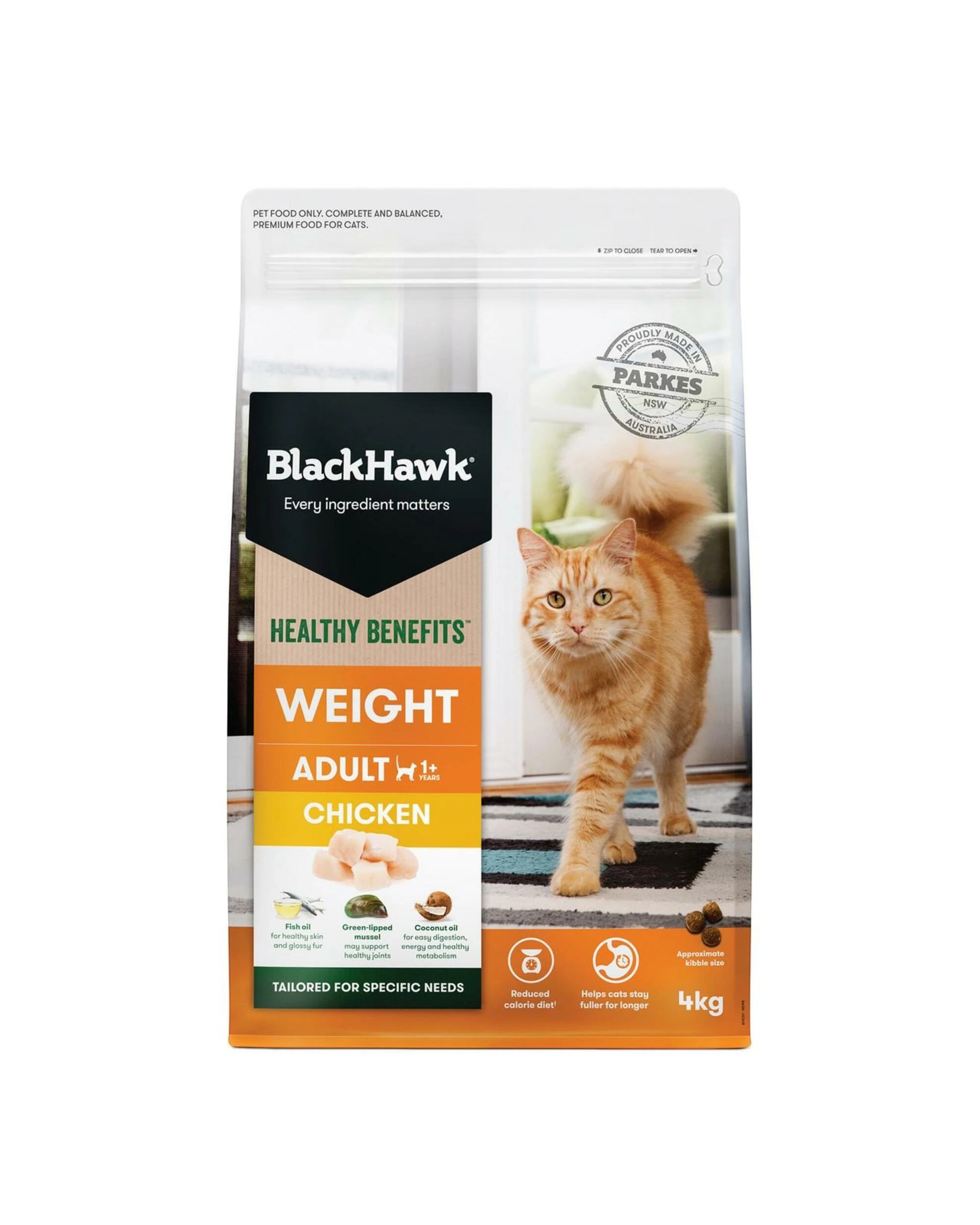1 Black Hawk Healthy Benefits Weight Chicken Adult Dry Cat Food 2kg, 1 of 2