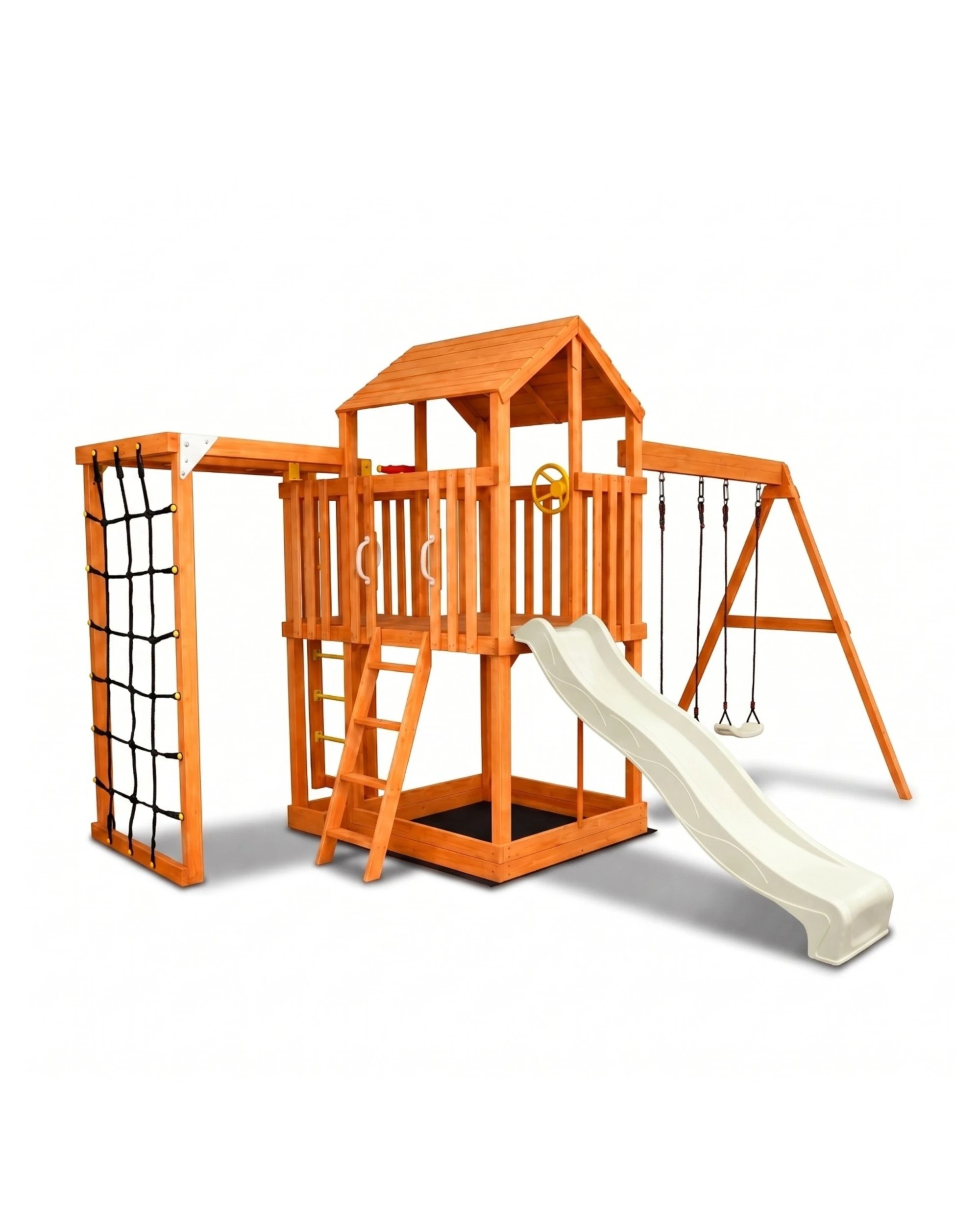 1 Hide & Seek Kids River Fort Set Cubby with Slide - Pearl - White, 1 of 6