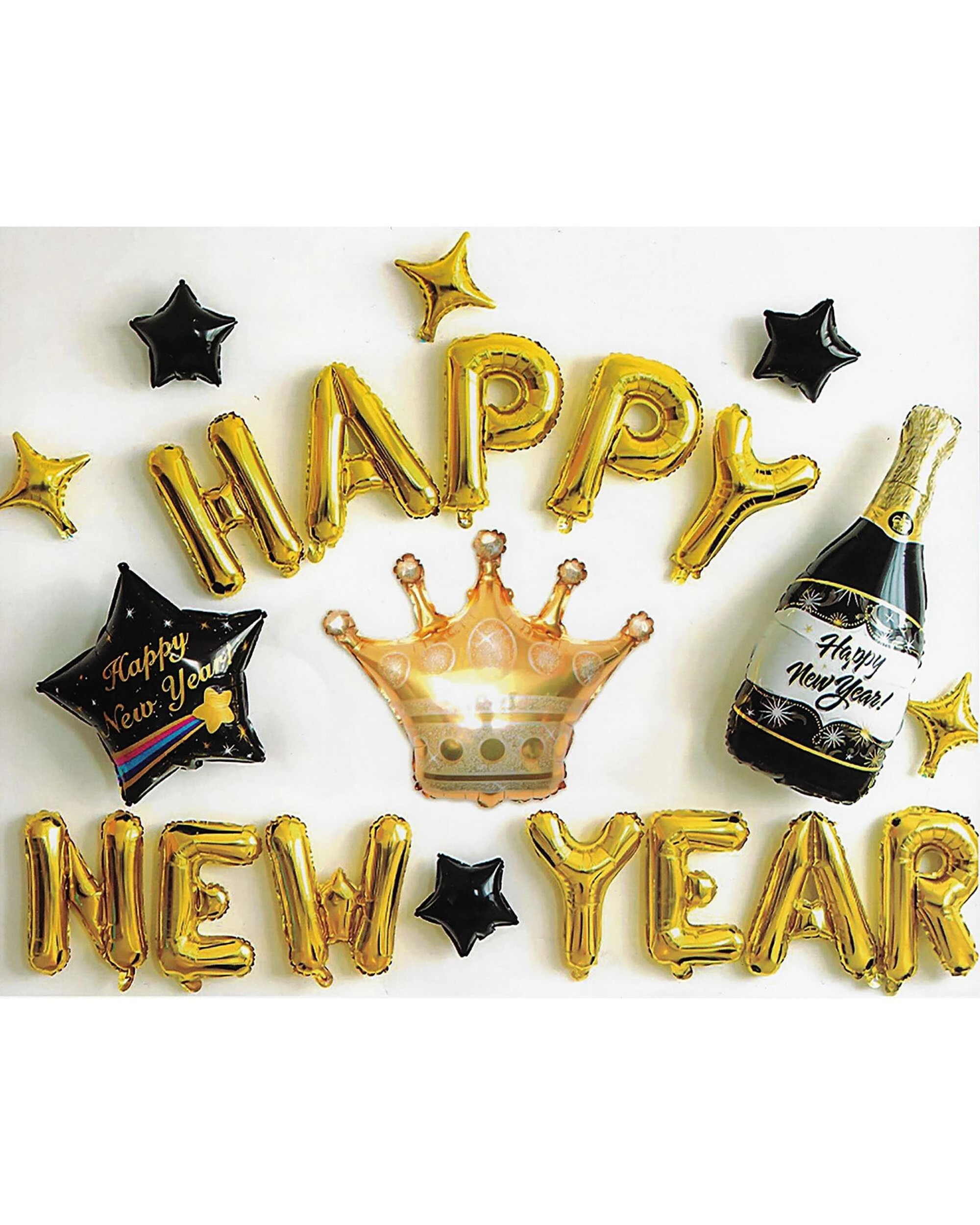 1 JD Party Happy New Year Gold and Black Balloon Kit 41 Balloons - Gold, 1 of 3