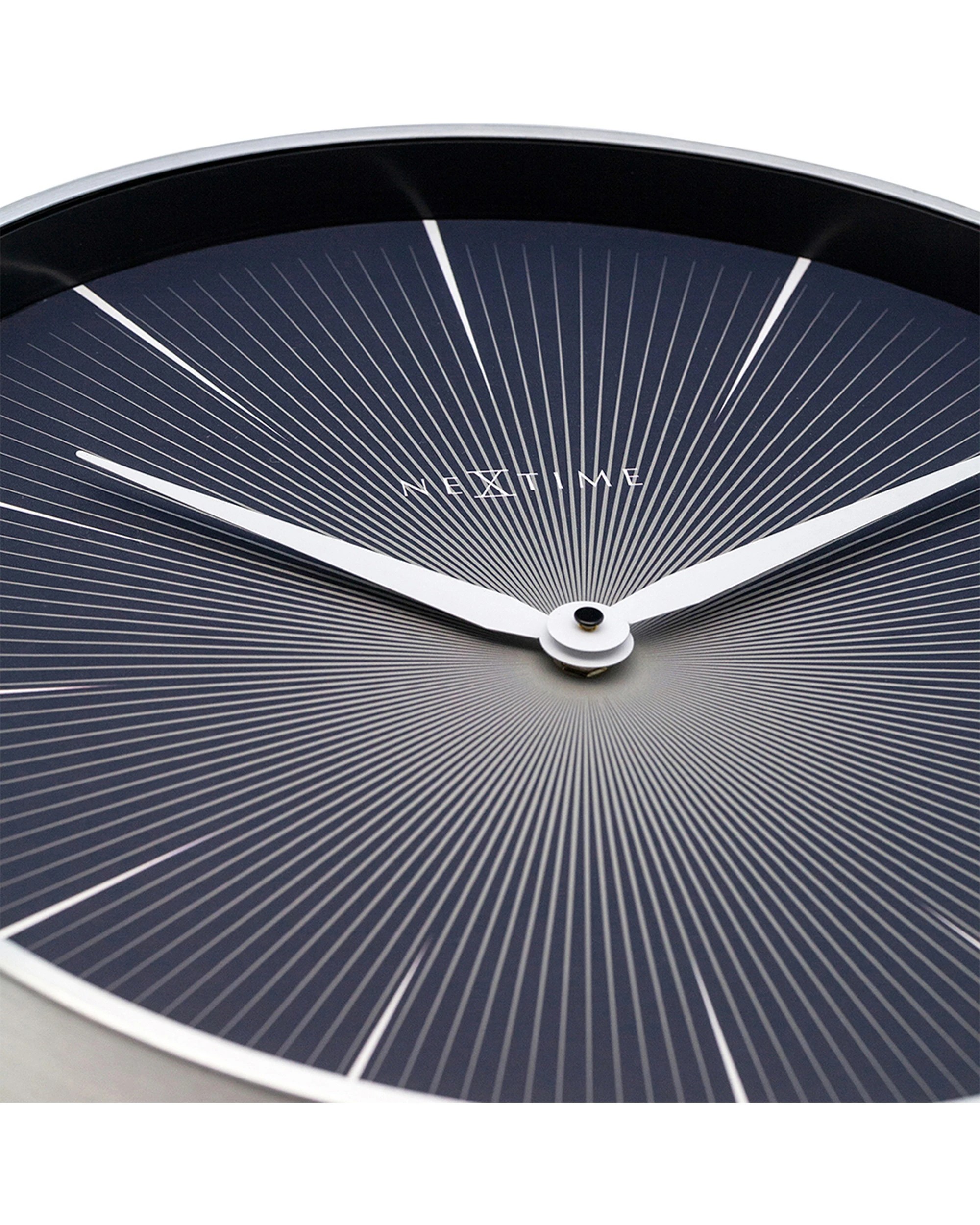 NEXTIME Wall Clock Silent Sweep Movement Aluminium Case Glass Lens 40cm ...